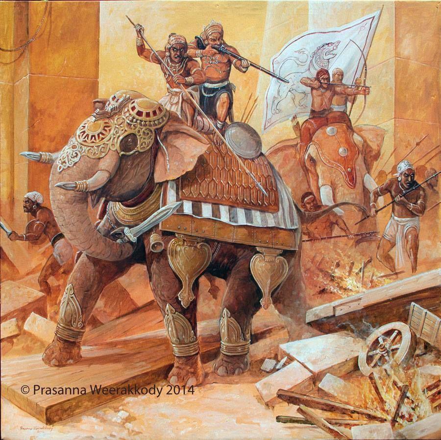900x899 Sinhala war Elephant in battle. Elephant art, Warrior paint, War elephant