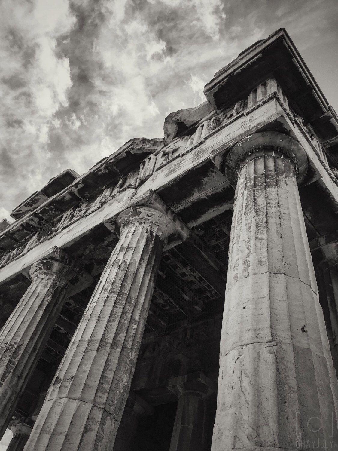 1125x1500 athens, greece, ruins, pillars, acropolis, black and white, photo, photograph, print, modern, minimalist, abstract, photography print. Ancient greek architecture, Athens greece, Greece