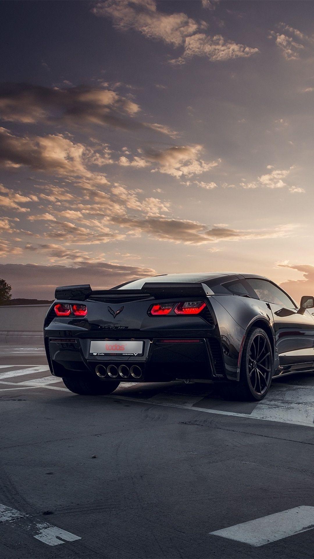 1080x1920 Black Corvette Rear iPhone 6s, 6 Plus, Pixel xl , One Plus 3t, 5 HD 4k Wallpaper, Image, Background, Photo and Picture