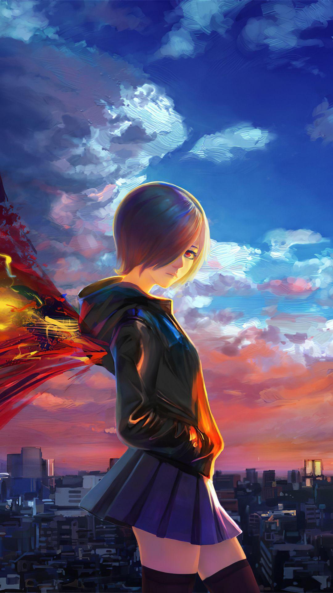 1080x1920 Kirishima Touka 4k Mobile Wallpaper (iPhone, Android, Samsung, Pixel, Xiaomi). Gambar anime, Animasi, Seni anime