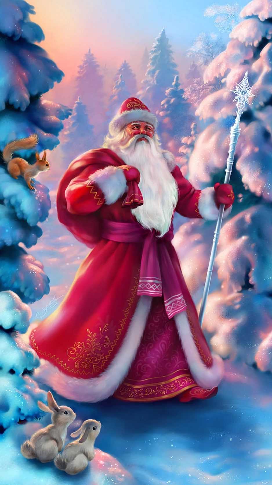 938x1668 Santa Claus Wallpaper Free HD Wallpaper
