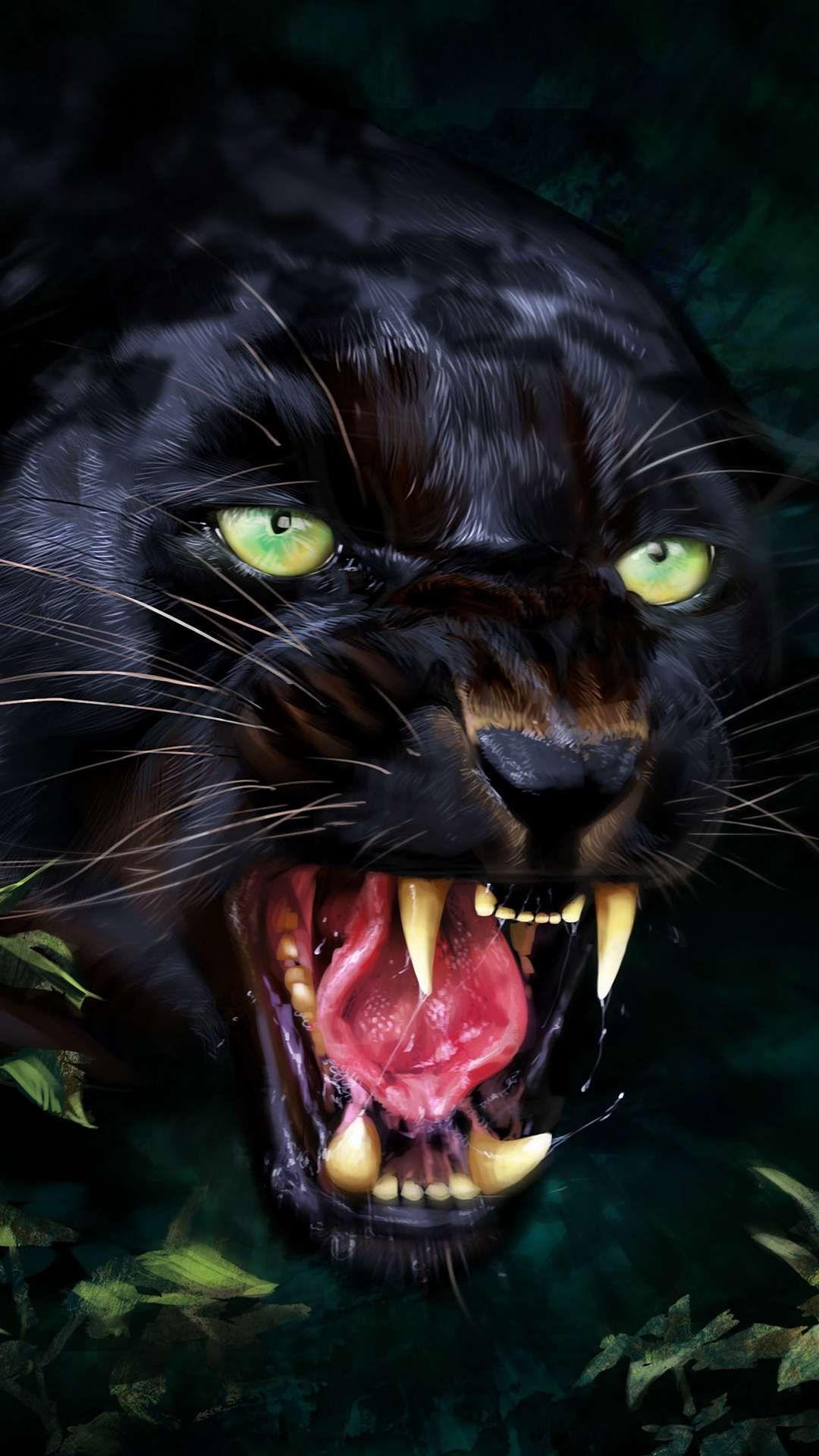 1080x1920 Angry Black Panther .