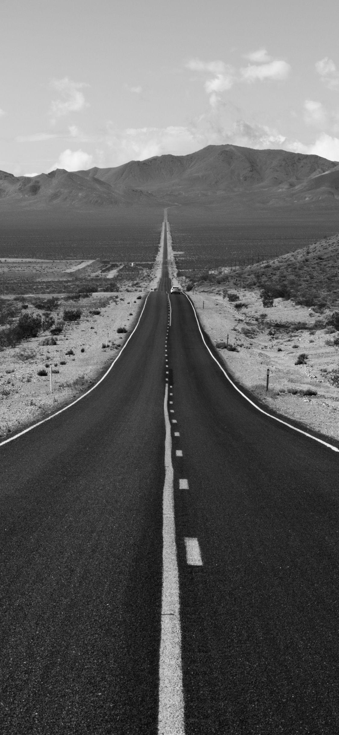 1125x2436 Road Grayscale Photography iPhone XS, iPhone iPhone X HD 4k Wallpaper, Image, Background, Photo and Picture
