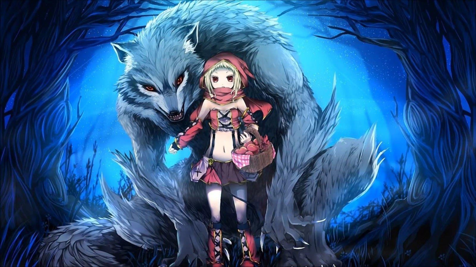 1600x900 Anime Wolf Wallpaper