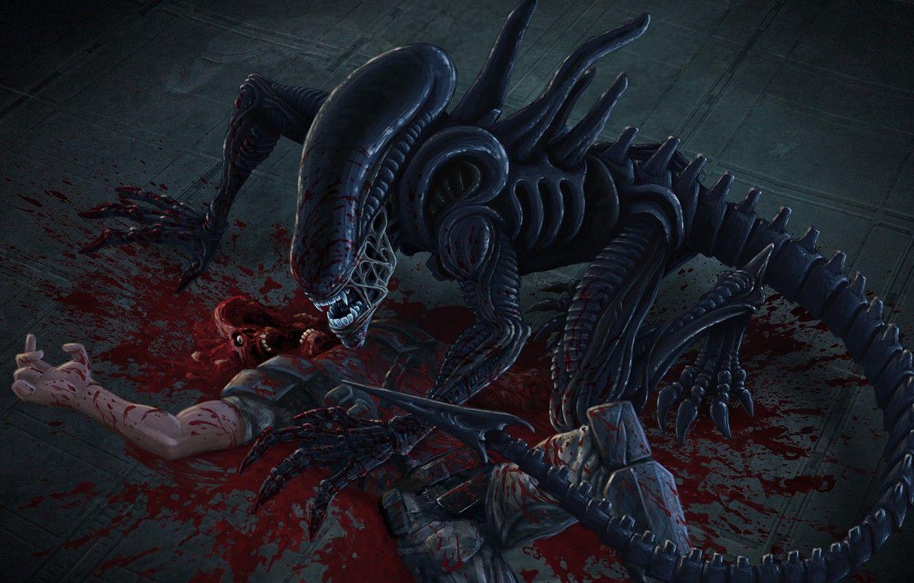 1332x850 Photo Wallpaper Soldiers, The Corpse, Alien, Xenomorph Fan Art Wallpaper & Background Download