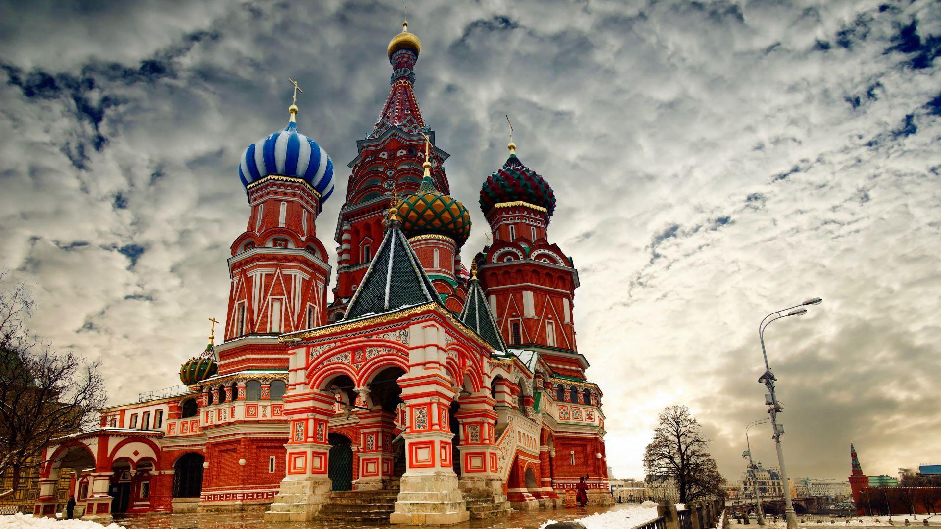 1920x1080 Wallpaper St. Basil's Cathedral, Moscow, Russia, Red Square, Architecture. Cathedral, St basils cathedral, Red artwork