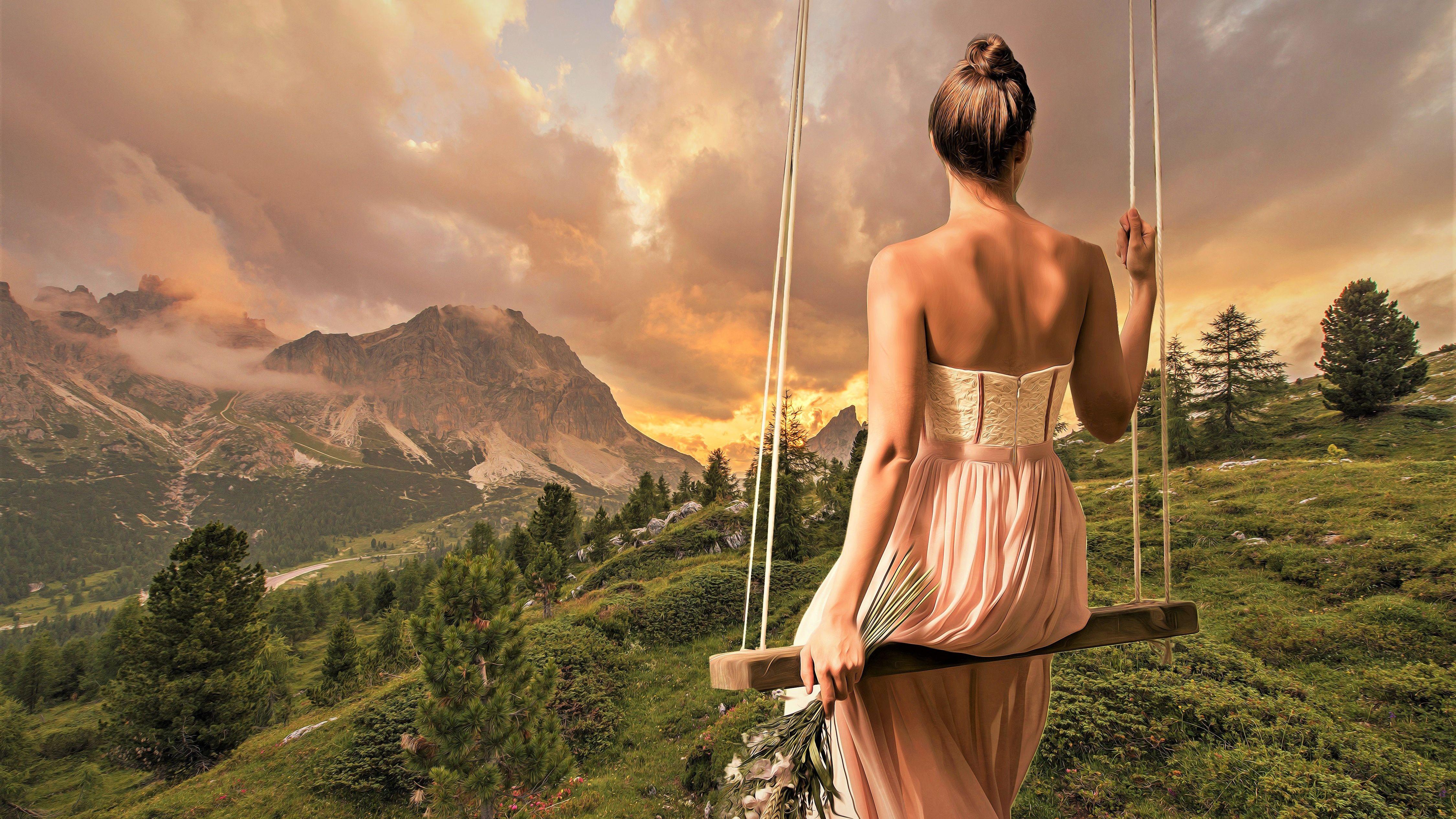 4500x2531 Windows 8K Wallpaper Beautiful Girls .