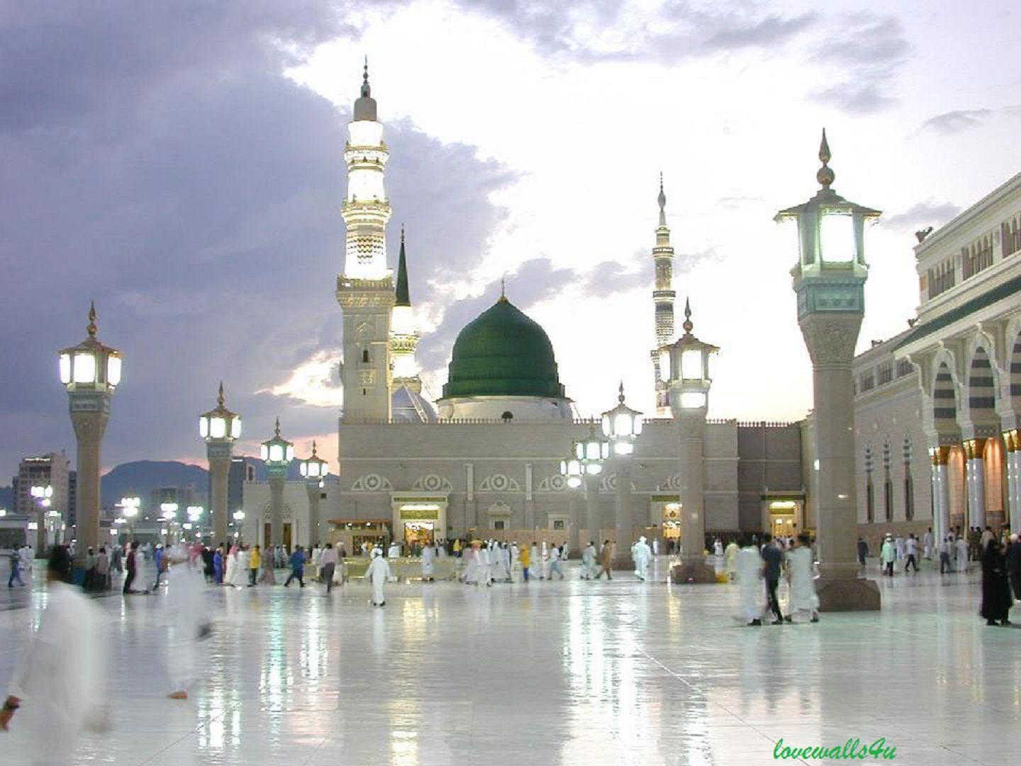 1440x1080 Love Wallpaper: Beautiful Makah Madina Masjid Mosque Photo Hd Lovewassls4u