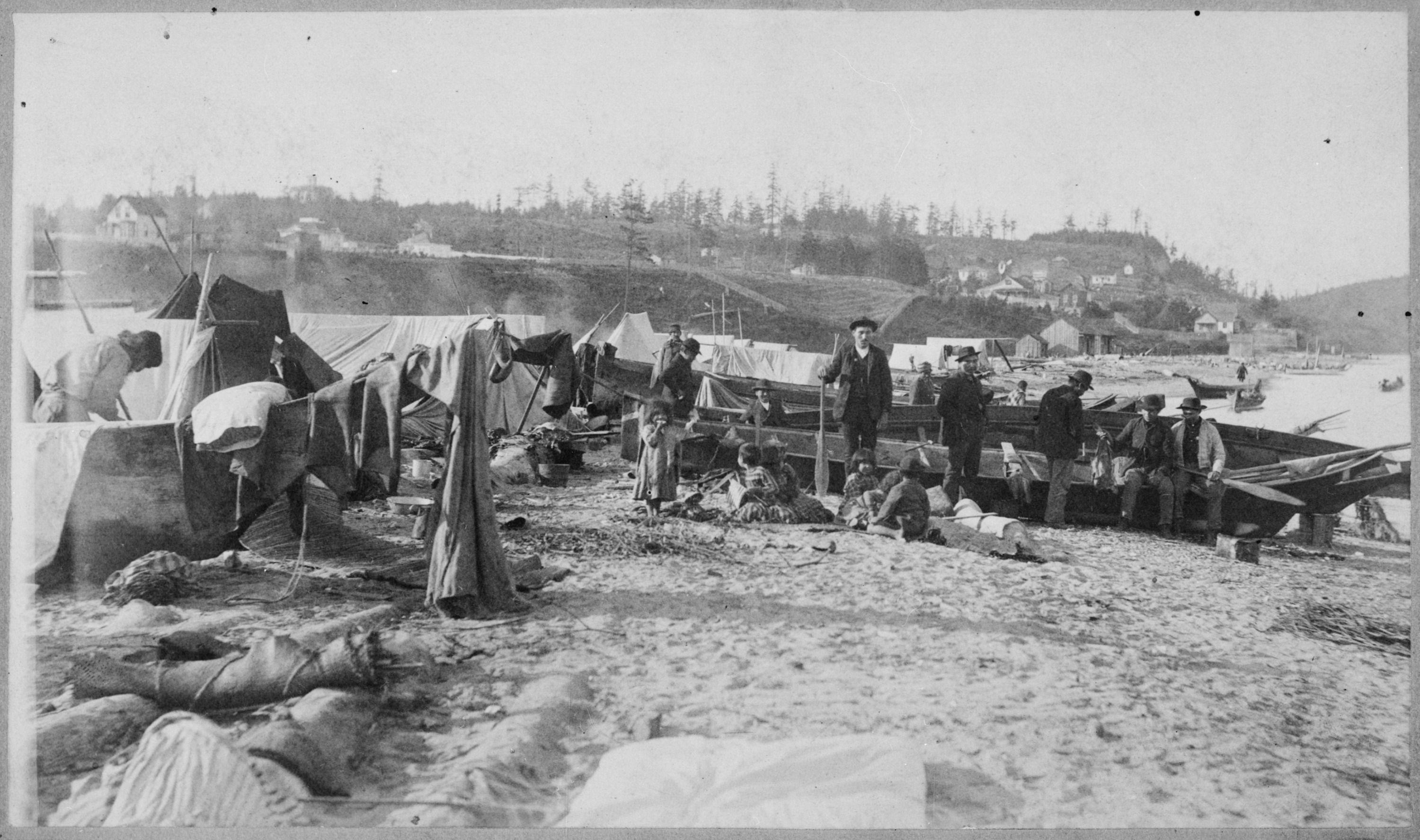 3000x1776 Photograph of Makah Indians, ca. 1889. 1889