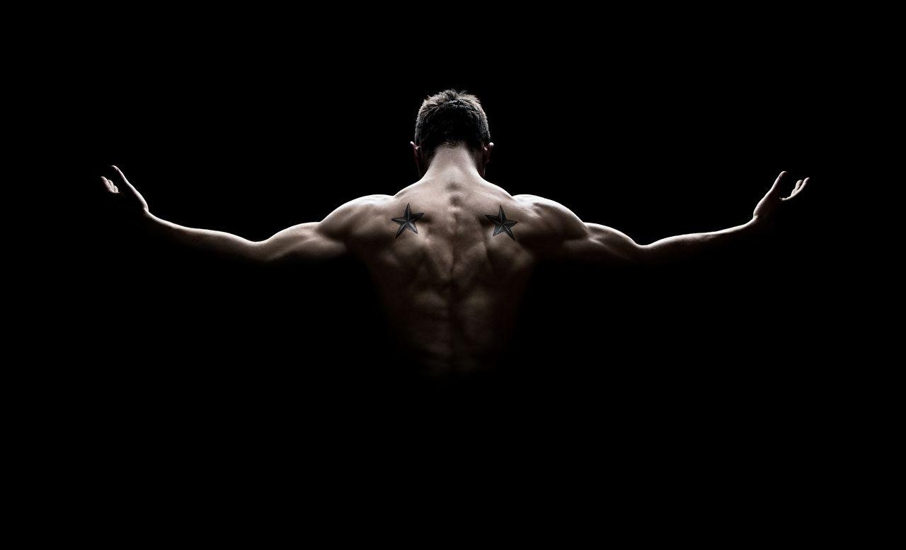 1280x778 Wallpaper Man Muscle Human back Black background