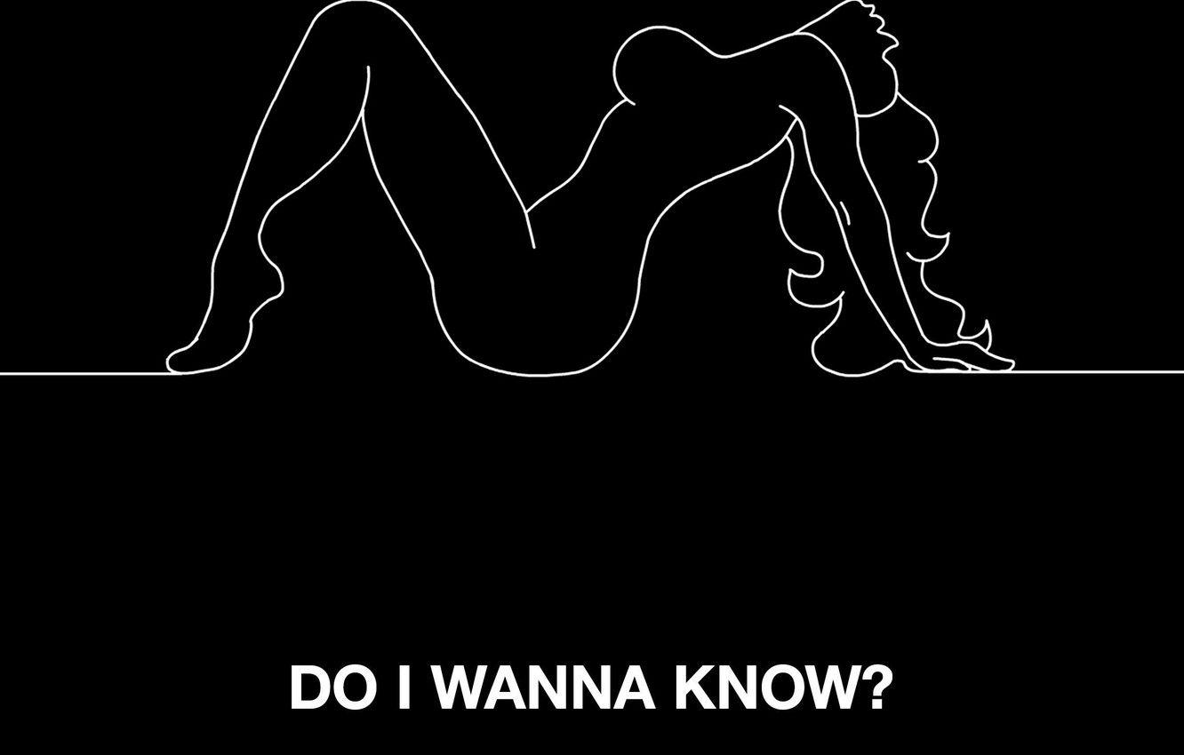 1332x850 Wallpaper girl, line, monkeys, know, arctic, arctic monkeys do i wanna know, do i wanna know, wanna image for desktop, section минимализм