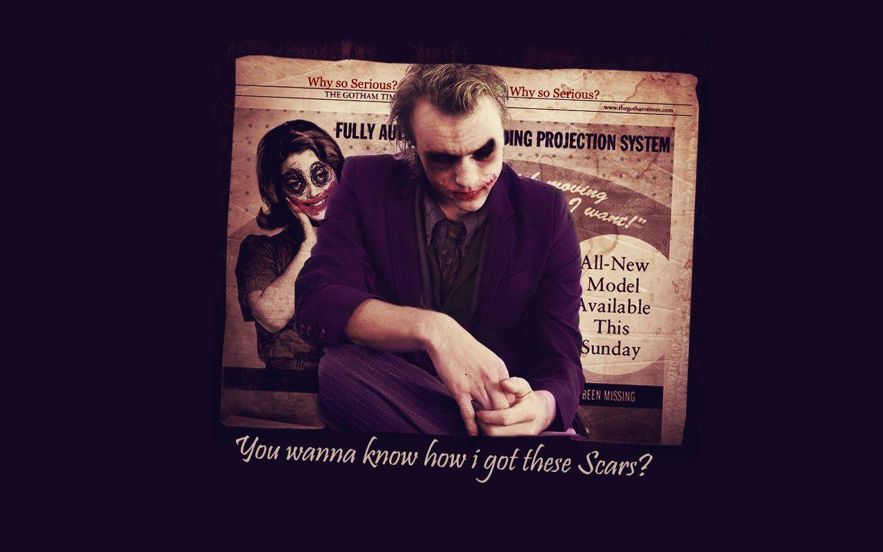 1280x800 You wanna know how i got these scars? Joker Wallpaper