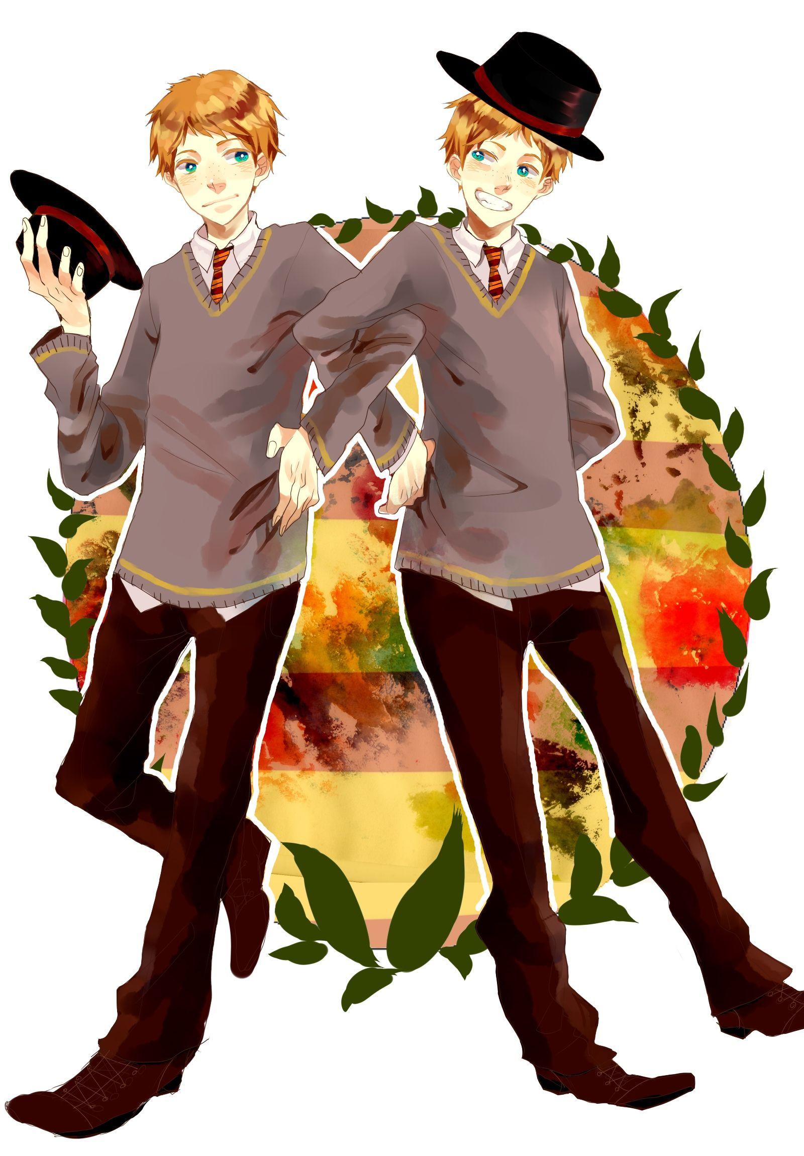 1600x2300 Anime Weasley Twins .