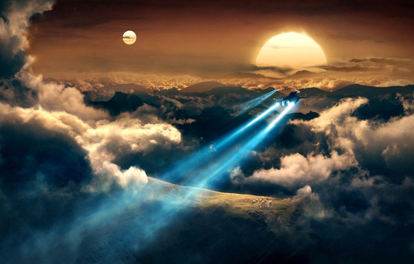 1332x850 Wallpaper space, planet, trajectory, train, fantasy, art, flying, flight, starships, forward. image for desktop, section фантастика