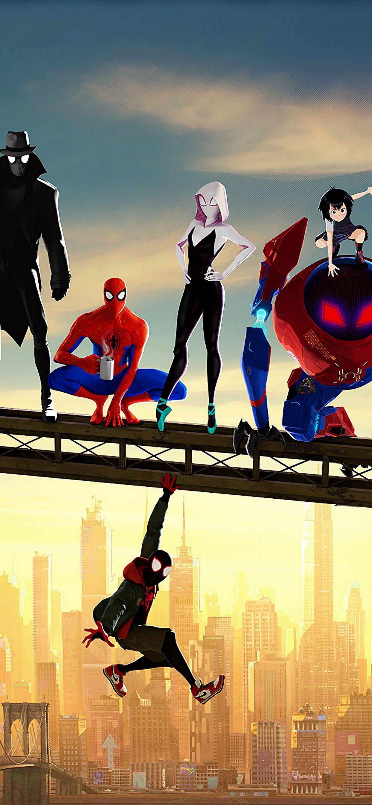 1242x2688 Into The Spider Verse, Characters, 4k, Man Into The Spider Verse Wallpaper & Background Download