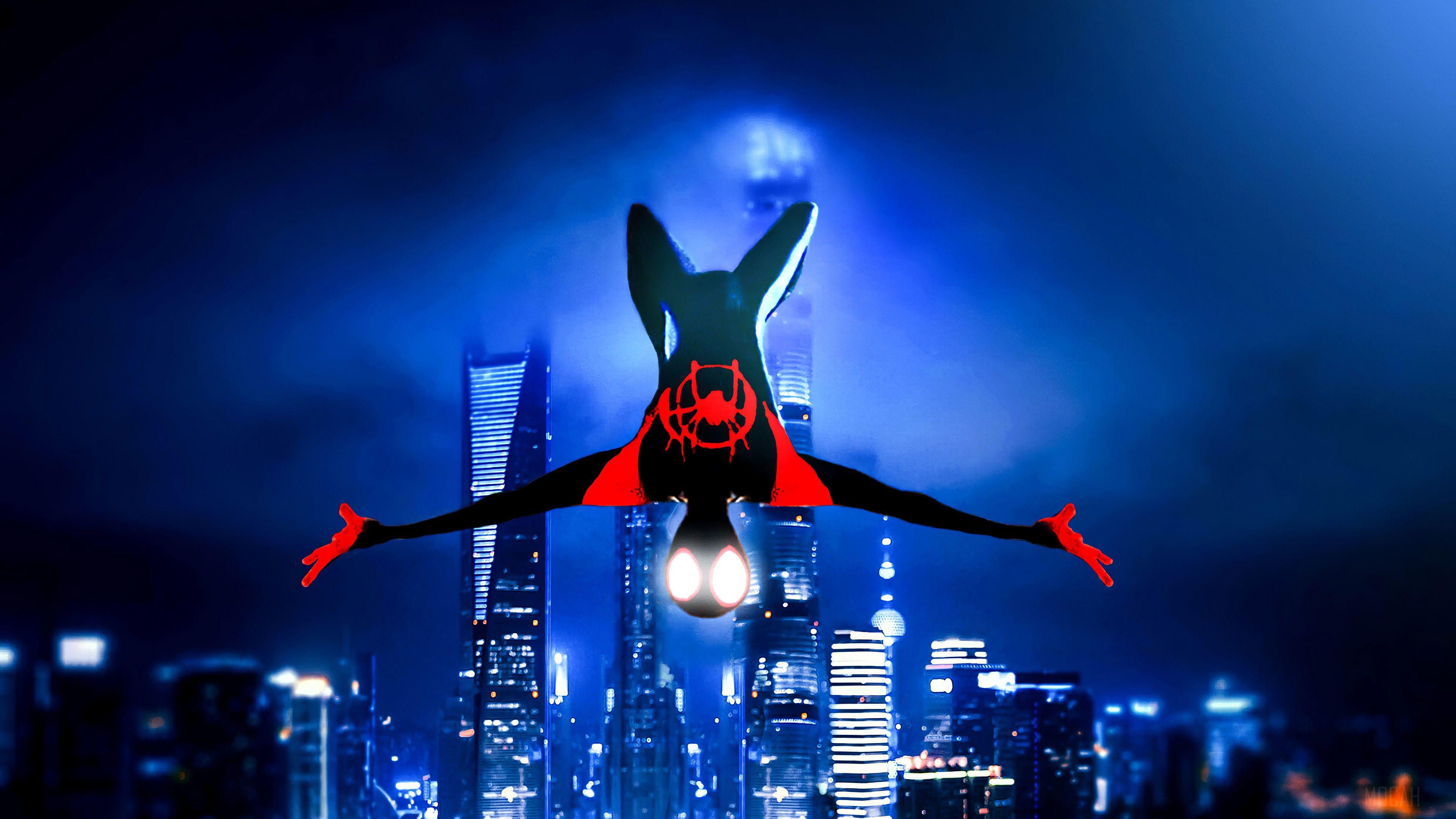 3840x2160 Miles Morales, Flip, Spider Man Into the Spider Verse, Movie, Spider Man 4k wallpaper