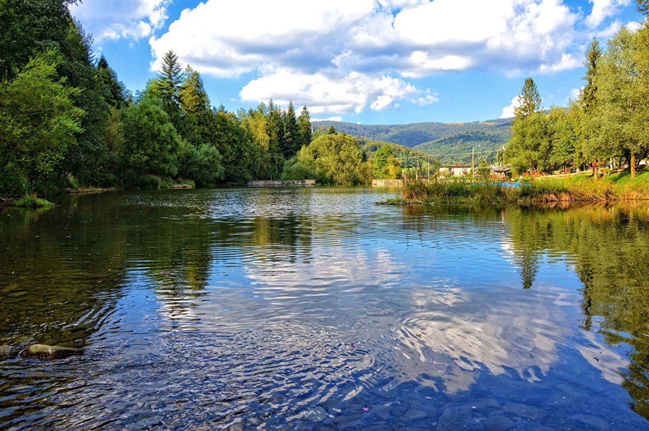 1280x851 Poland Nature Summer Rivers Trees Clouds