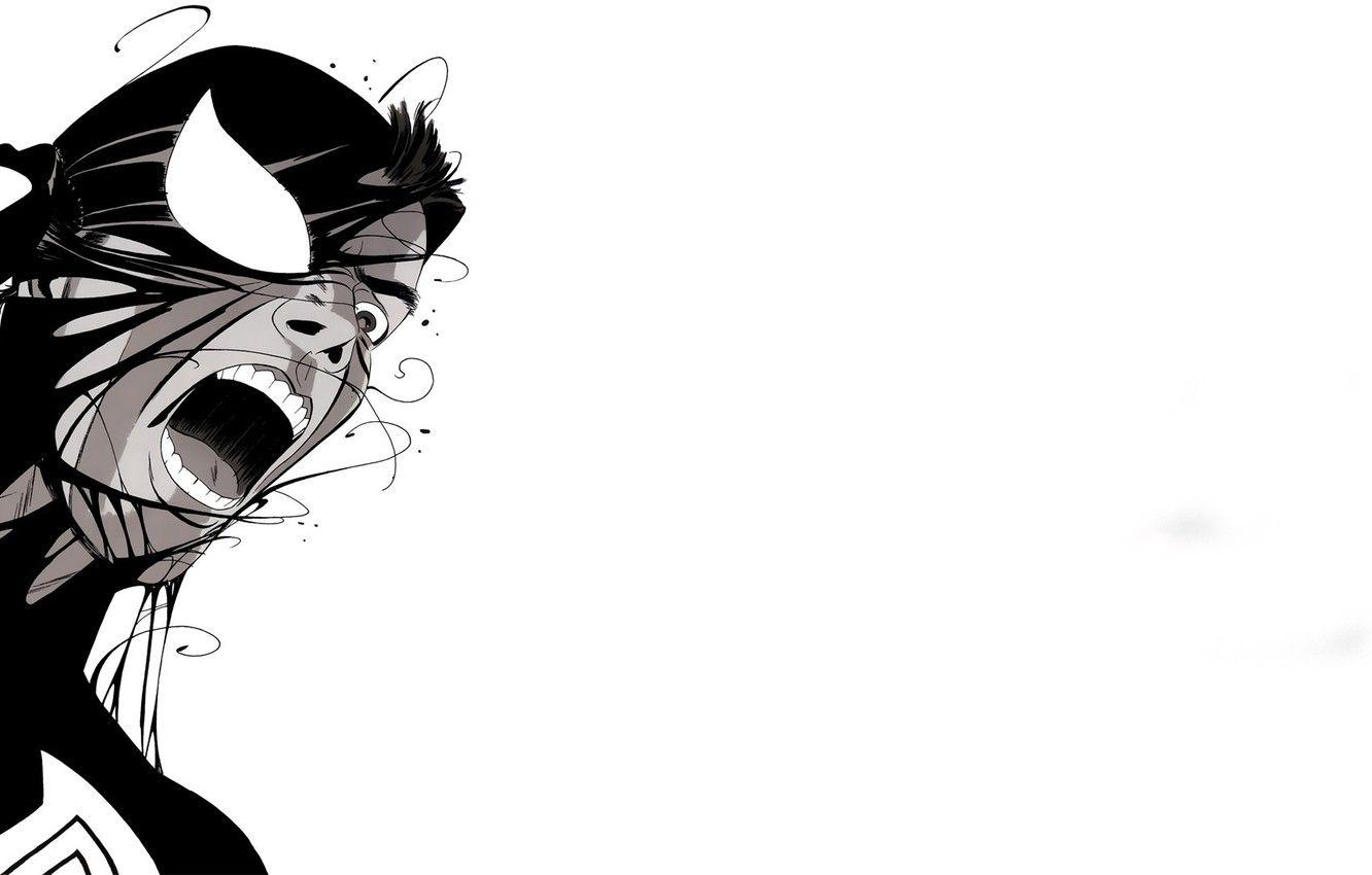 1332x850 Wallpaper Face, White Background, Black And White, Comic, Marvel Comics, Spider Man, Venom, Venom, Peter Parker, Peter Parker, Spider Man, Marvel, Symbiote, Symbiote Image For Desktop, Section фантастика