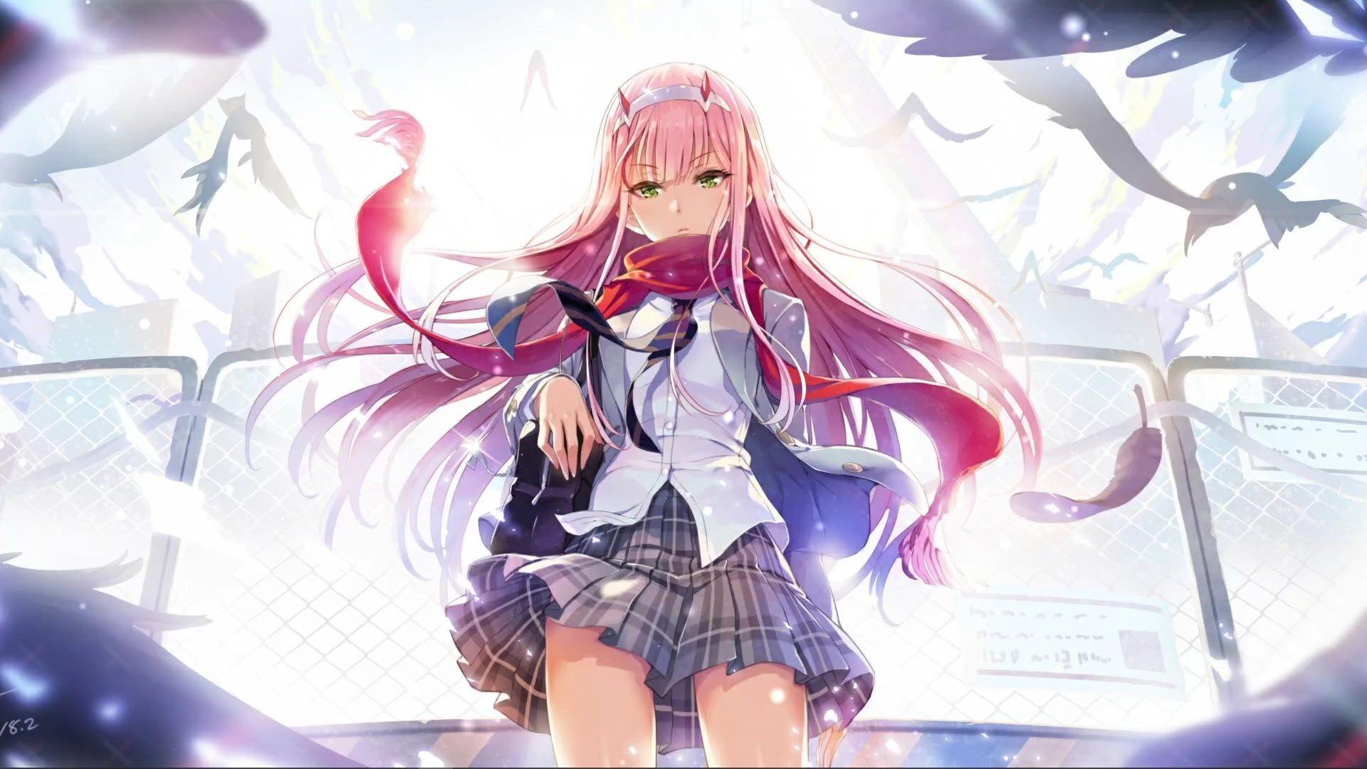 1920x1080 I made a Zero Two moving Wallpaper: DarlingInTheFranxx