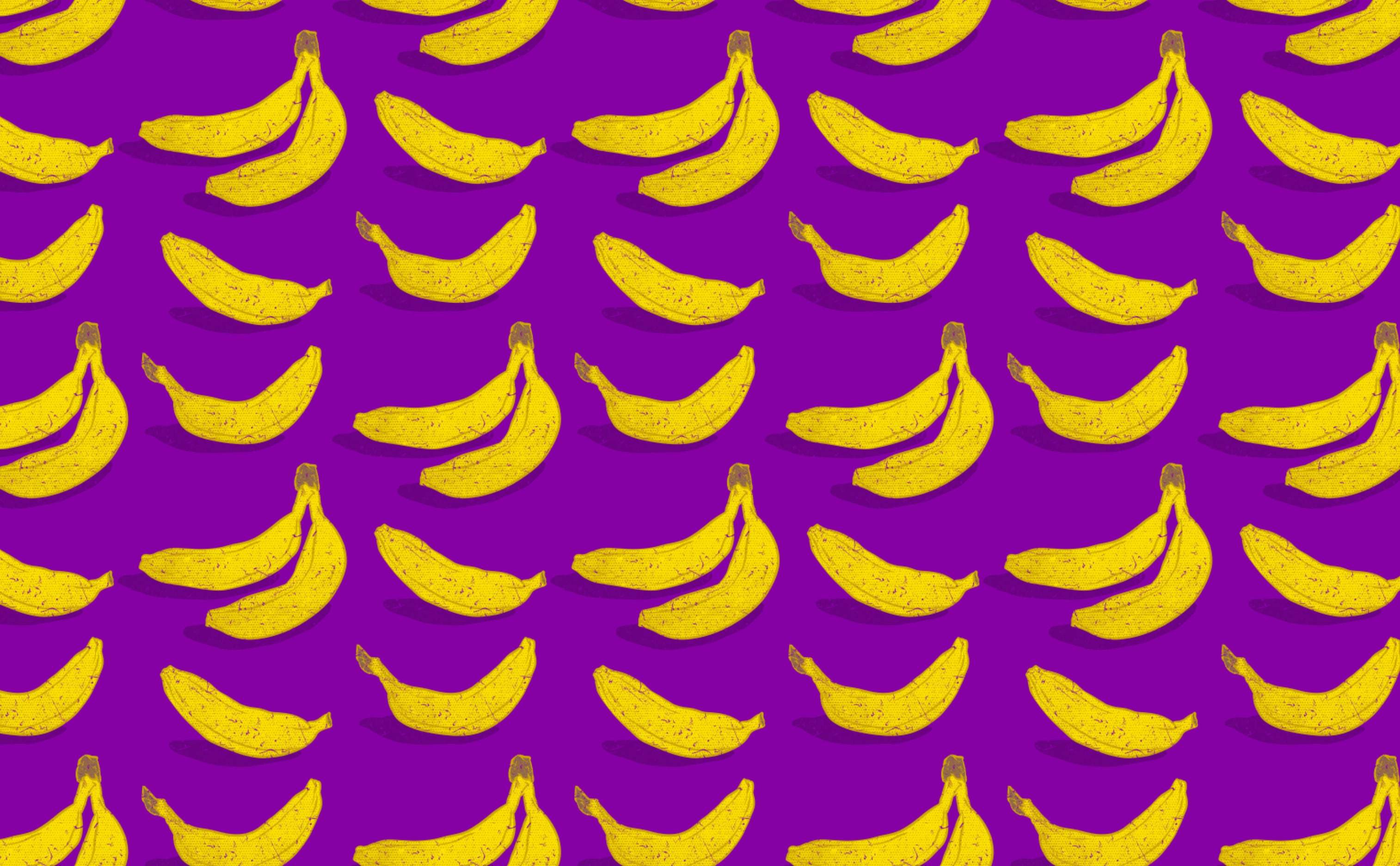 3028x1872 Banana on Purple Wallpaper for Walls