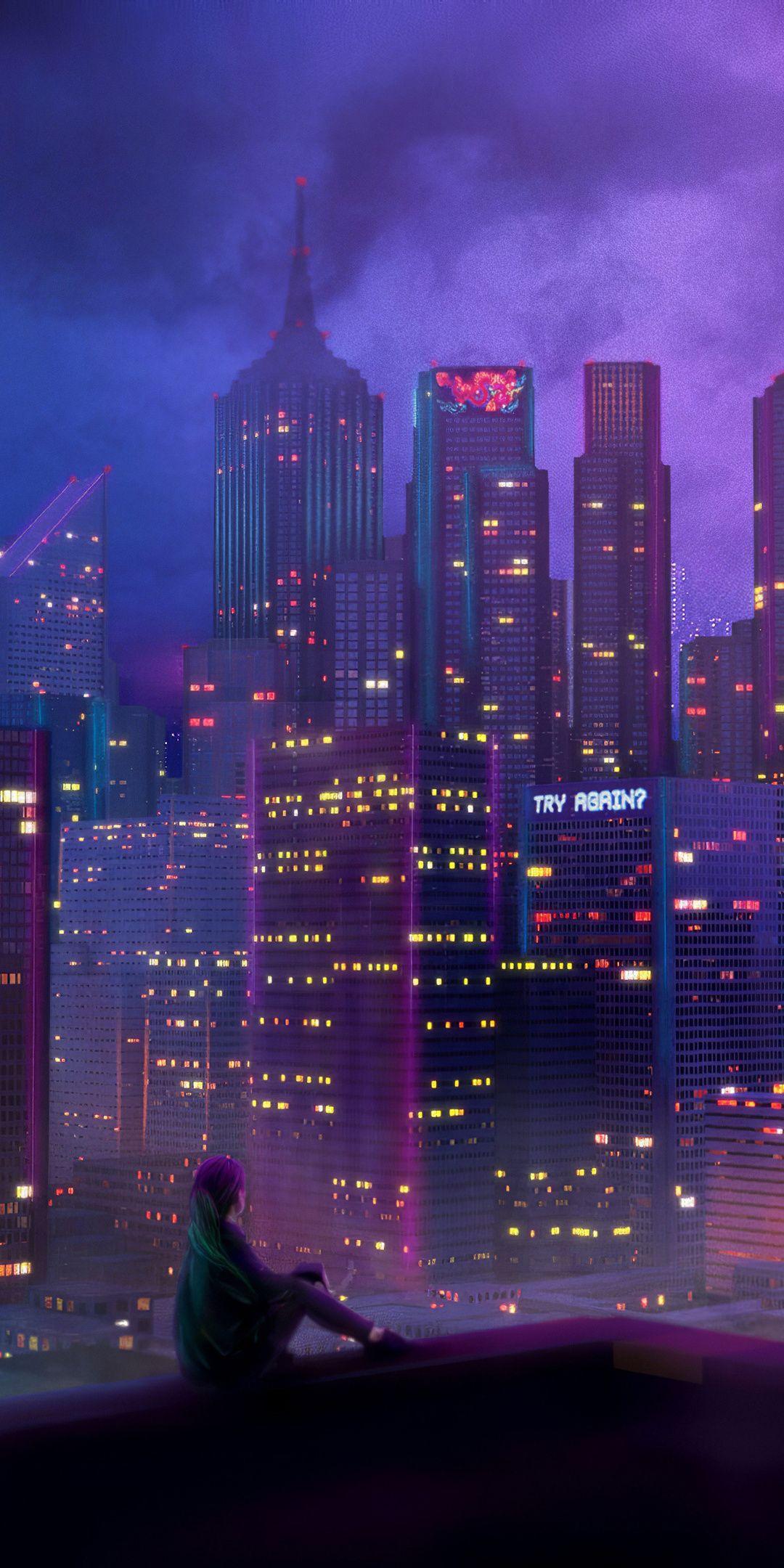 1080x2160 Anime City Girl 4k One Plus 5T, Honor 7x, Honor view Lg Q6 HD 4k Wallpaper, Image, Background, Photo and Picture