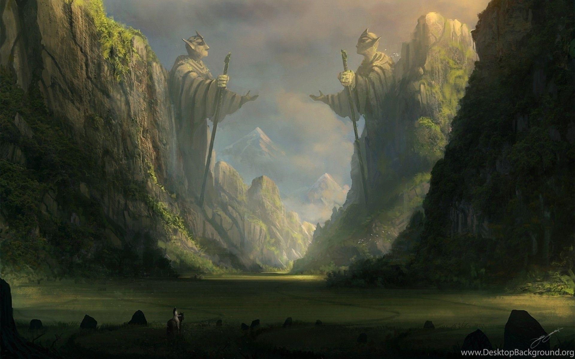 1920x1200 Lands Panorama View In Anime Wallpaper Desktop Background