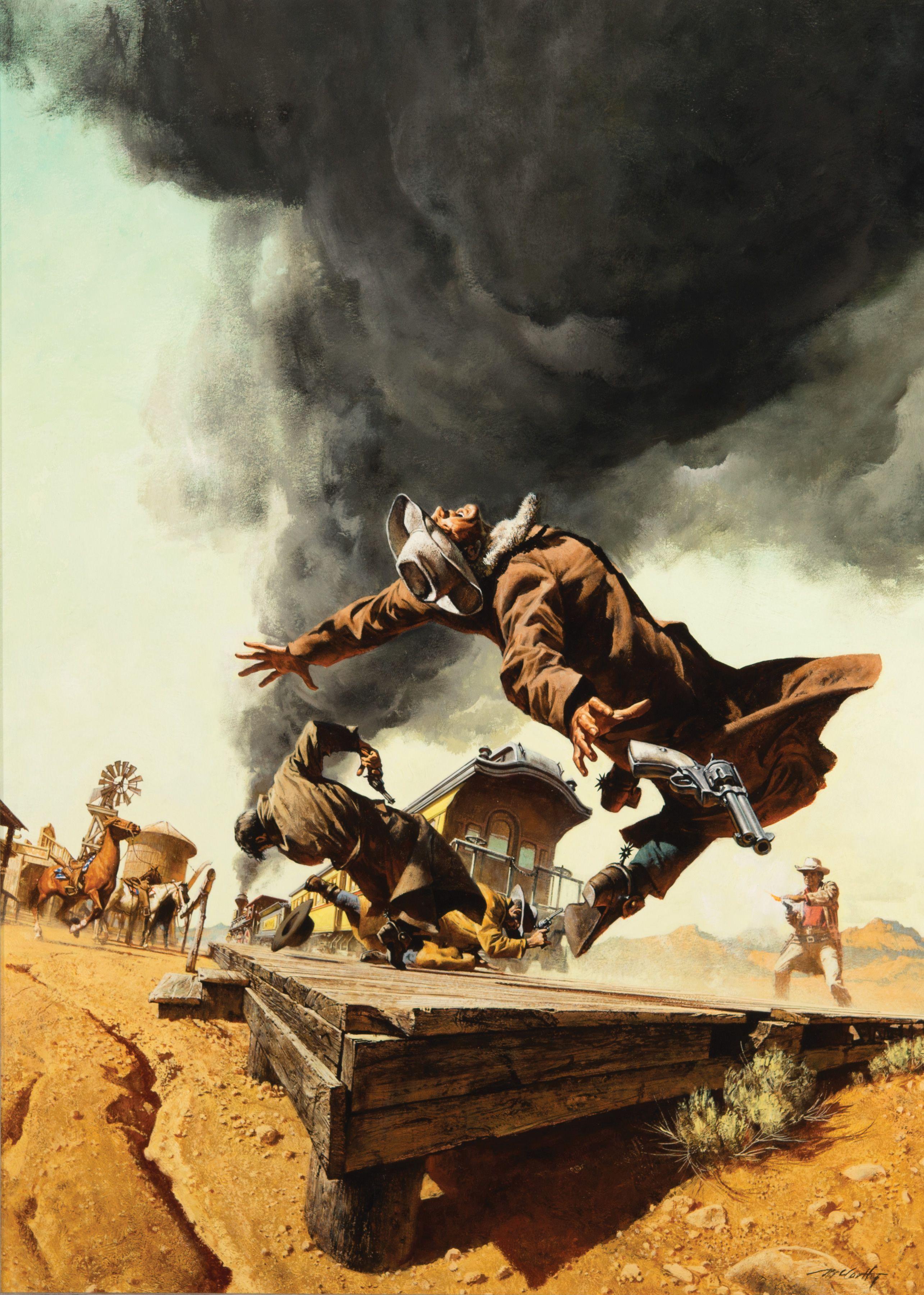 2570x3600 Frank McCarthy painting for Once Upon a Time in the West. West art, Western artwork, Western art