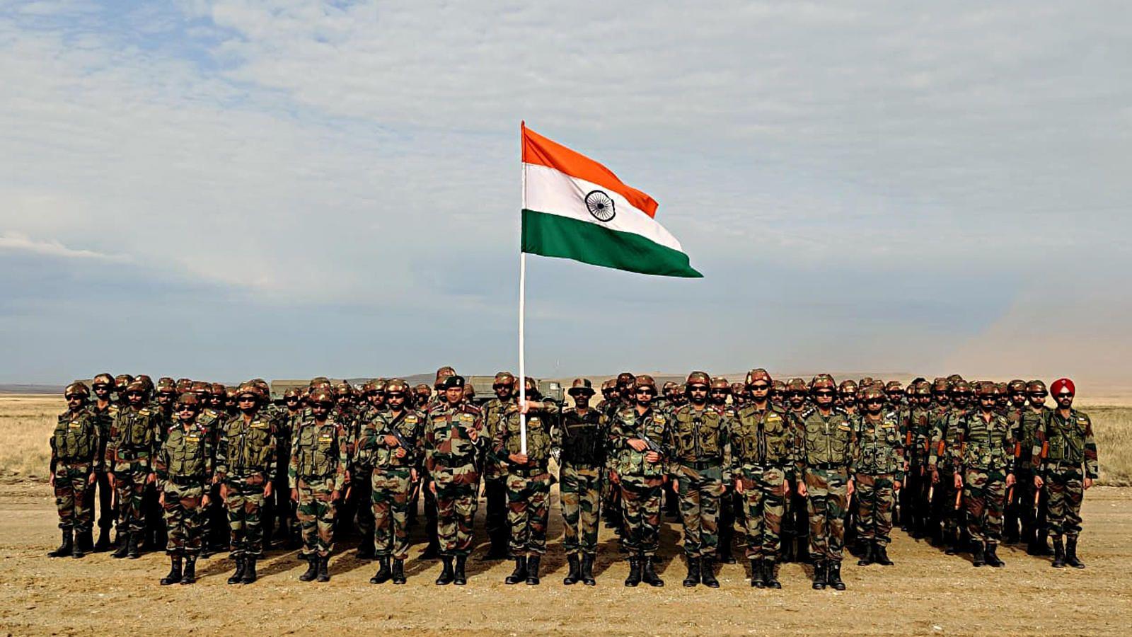 1600x900 Indian Army With National Flag HD Wallpaper Flag Collections