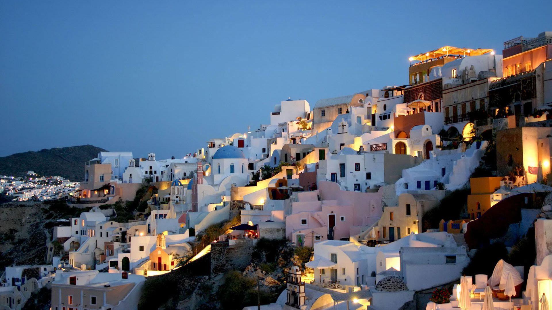 1920x1080 Santorini Greece Wallpaper