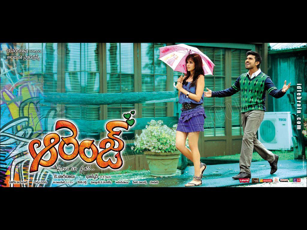 1024x768 Orange film wallpaper cinema Tej & Genelia