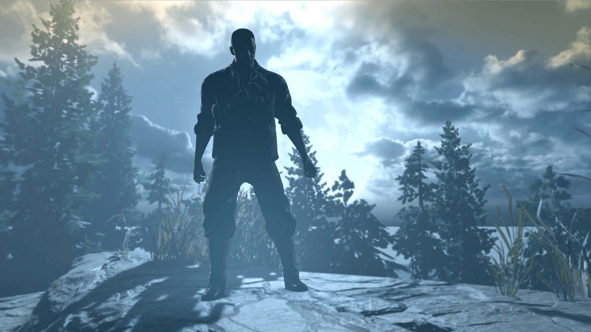 1920x1080 Lil still image of Dempsey over looking Nacht Der Untoten Map. Might make a neat Wallpaper