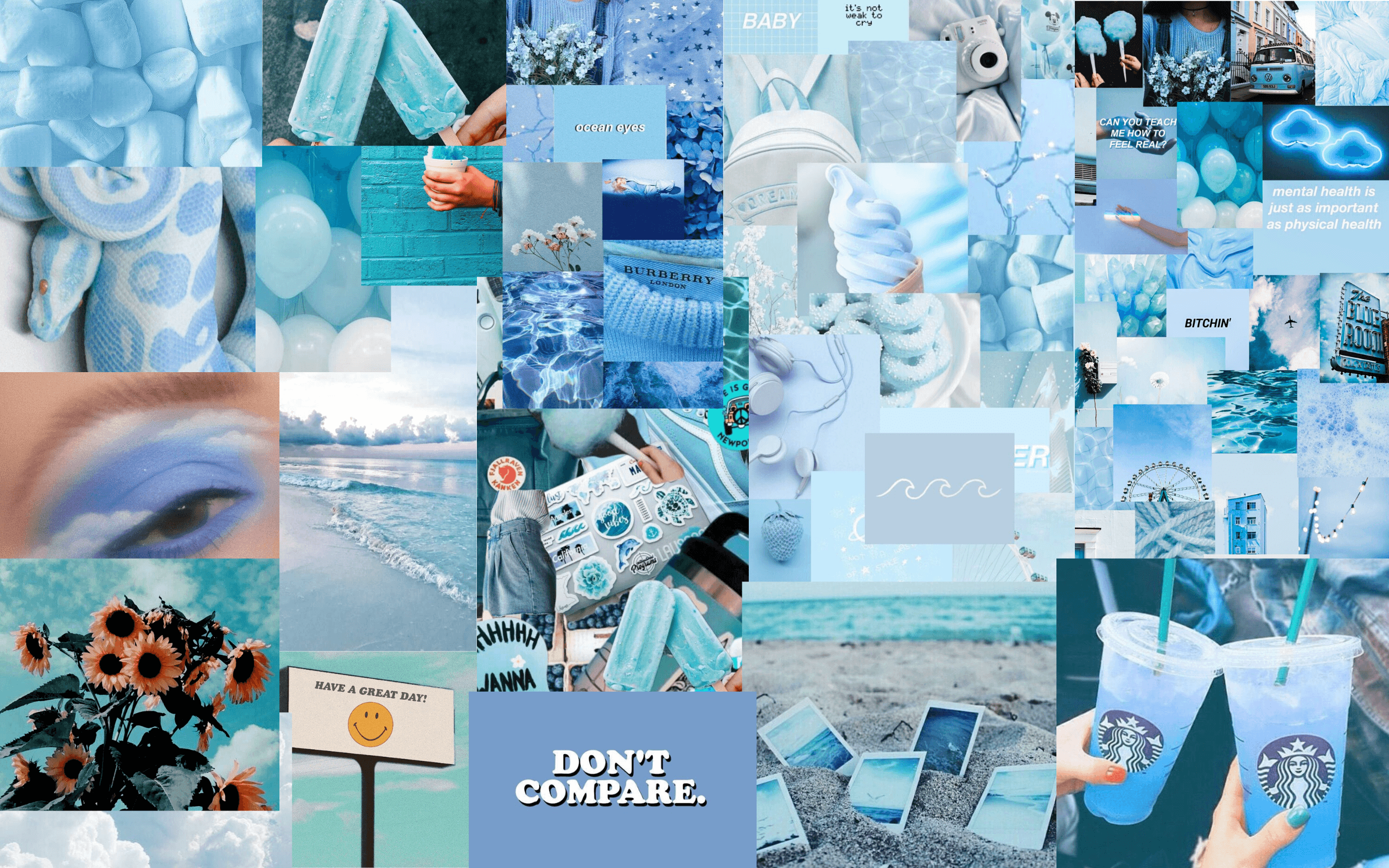 Desktop Wallpaper Light Blue Aesthetic Collage - Michael Arntz