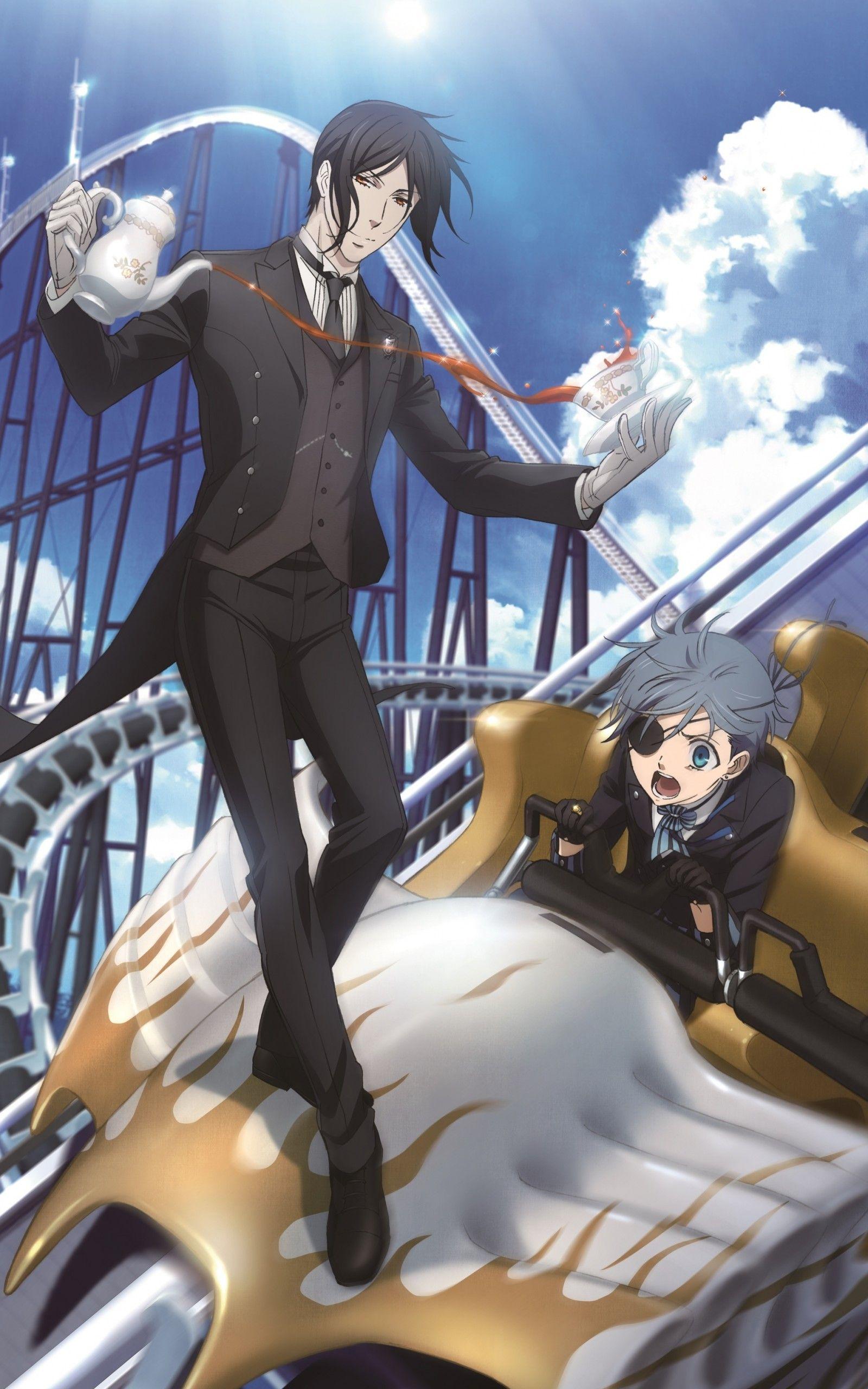 1600x2560 Download 1600x2560 Kuroshitsuji, Sebastian Michaelis, Ciel