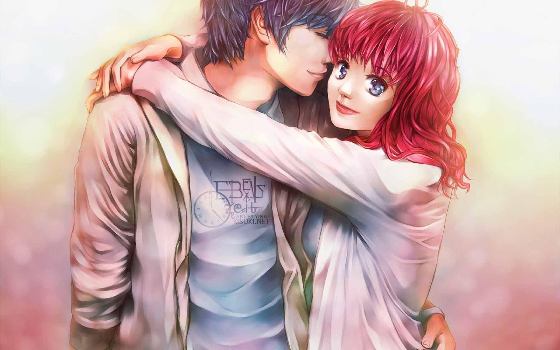 1920x1200 Romantic Anime Boyfriend And Girlfriend Wallpaper