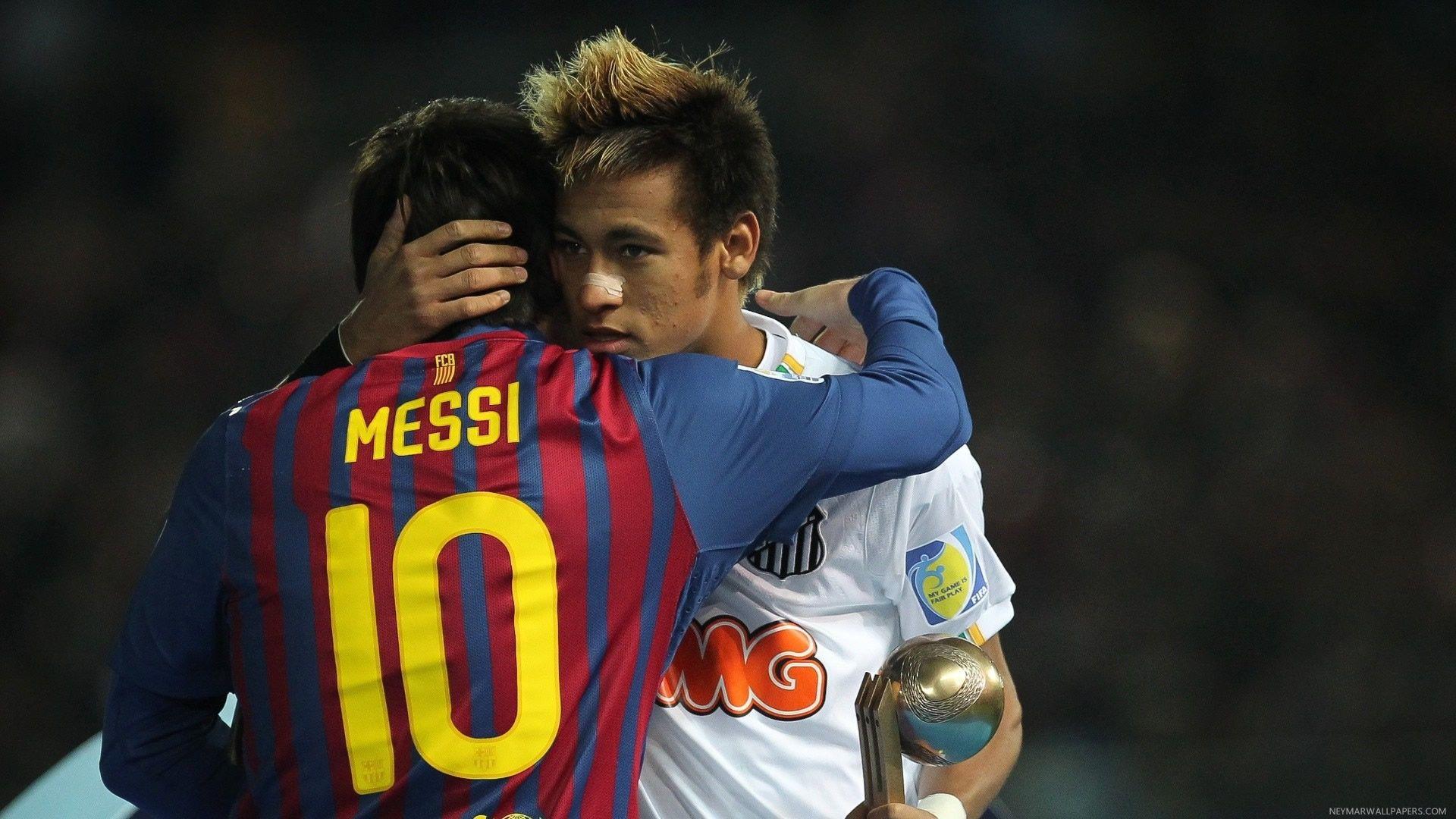 1920x1080 Neymar hugging Messi wallpaper (2)
