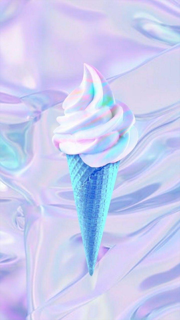 Blue and Cream Swirl Pattern Wallpaper