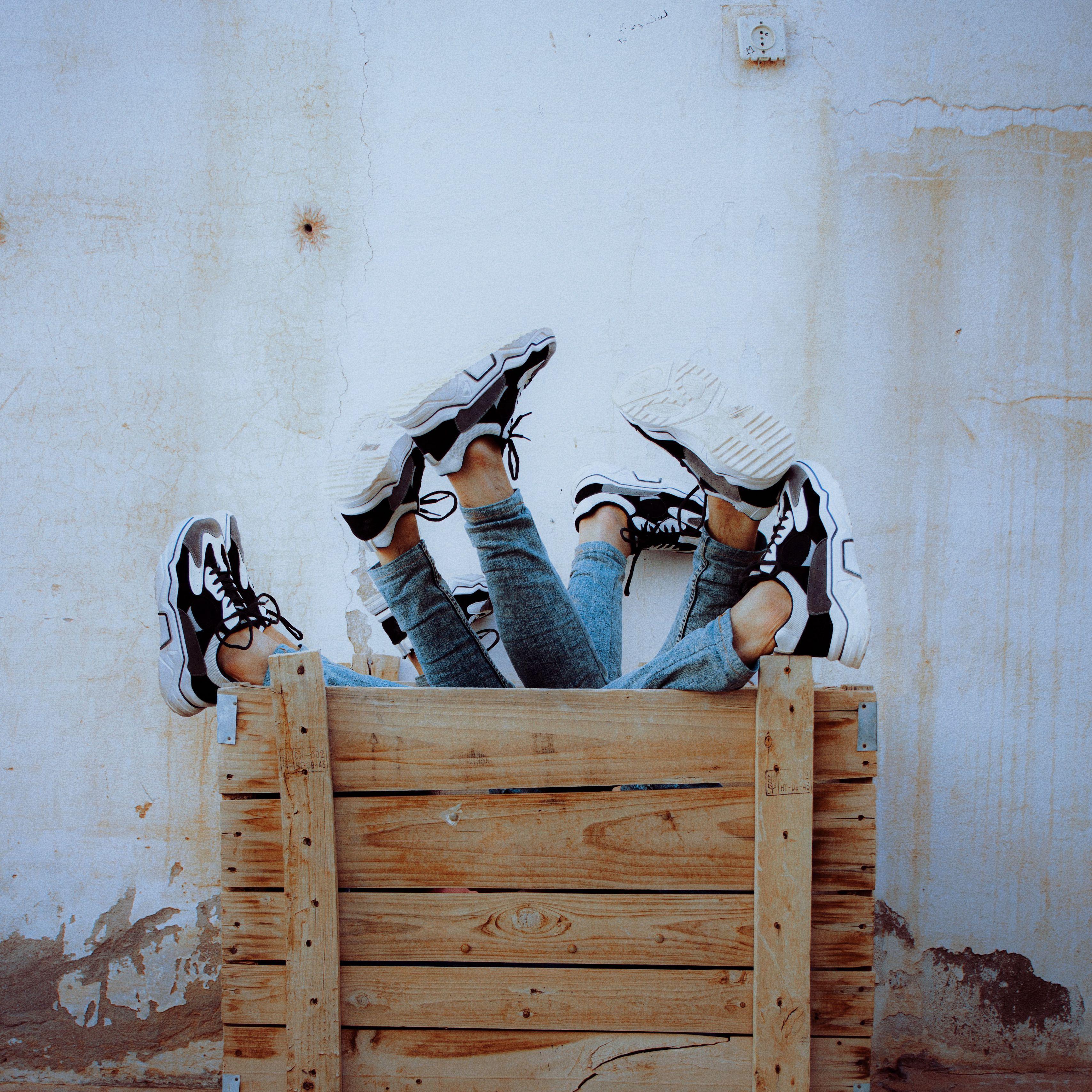 3415x3415 Download wallpaper 3415x3415 legs, box, creative, photohop, sneakers ipad pro 12.9 retina for parallax HD background