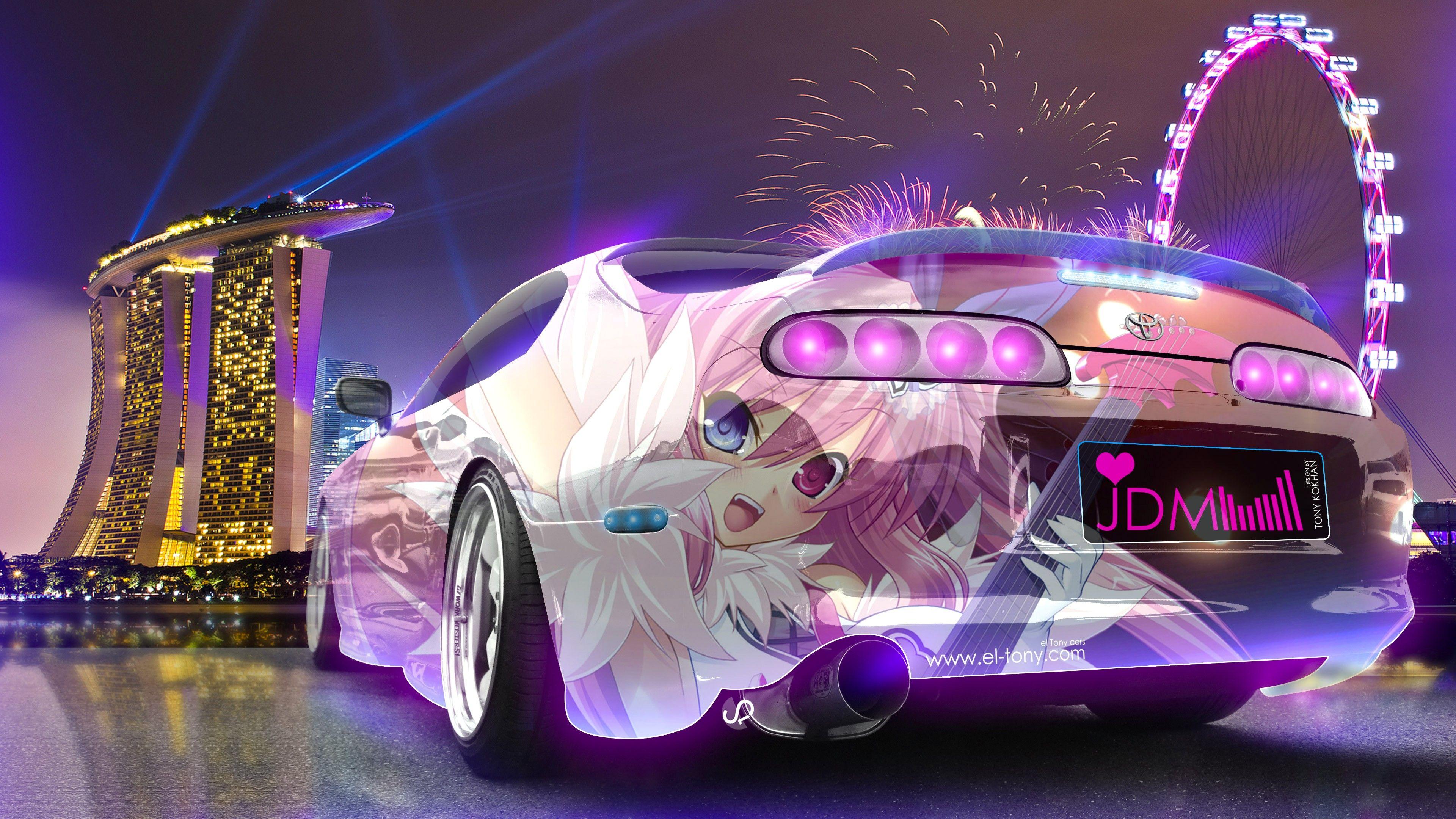 3840x2160 Super Car Tony Kokhan Colorful Toyota Supra JDM Anime Itasha Wallpaper:3840x2160
