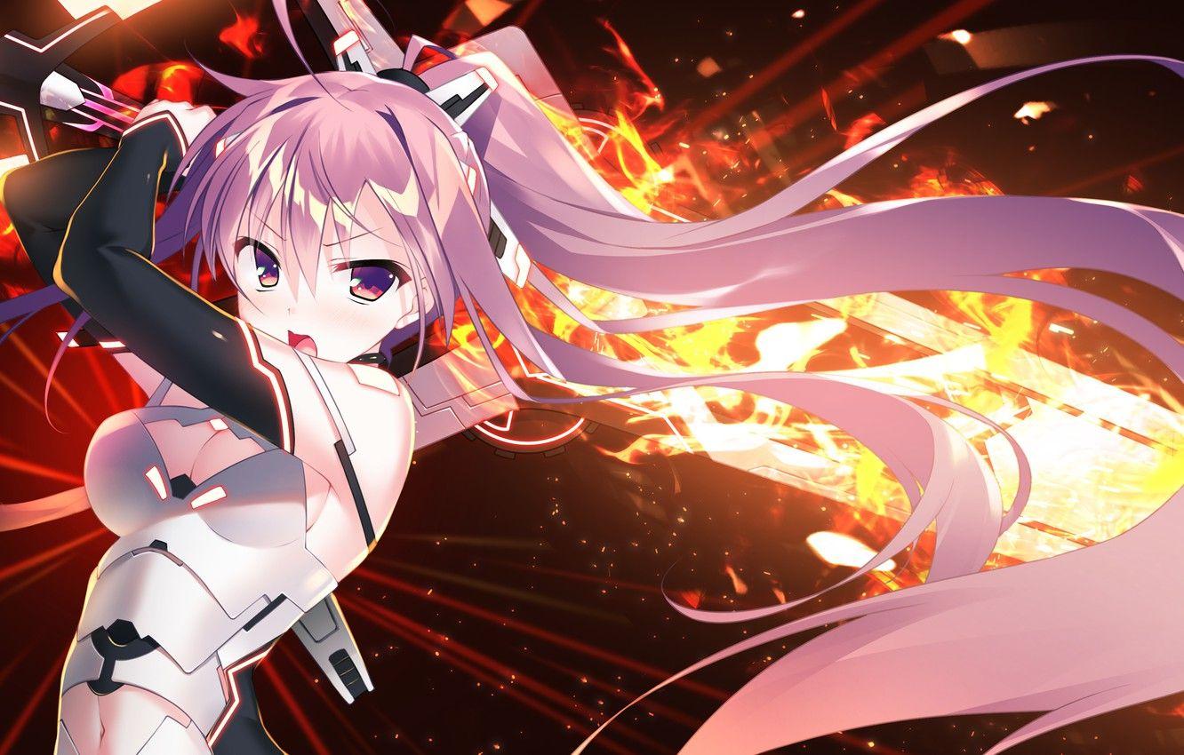 1332x850 Wallpaper girl, flame, sword, games, anime, art, The World's End Fallen Star image for desktop, section игры