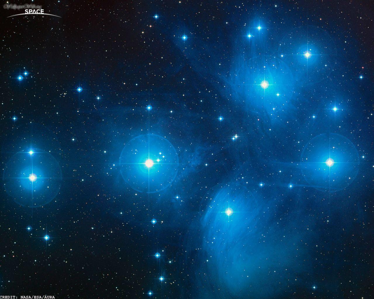 1280x1024 Space: Pleiades (seen with Hubble), desktop wallpaper nr. 26662