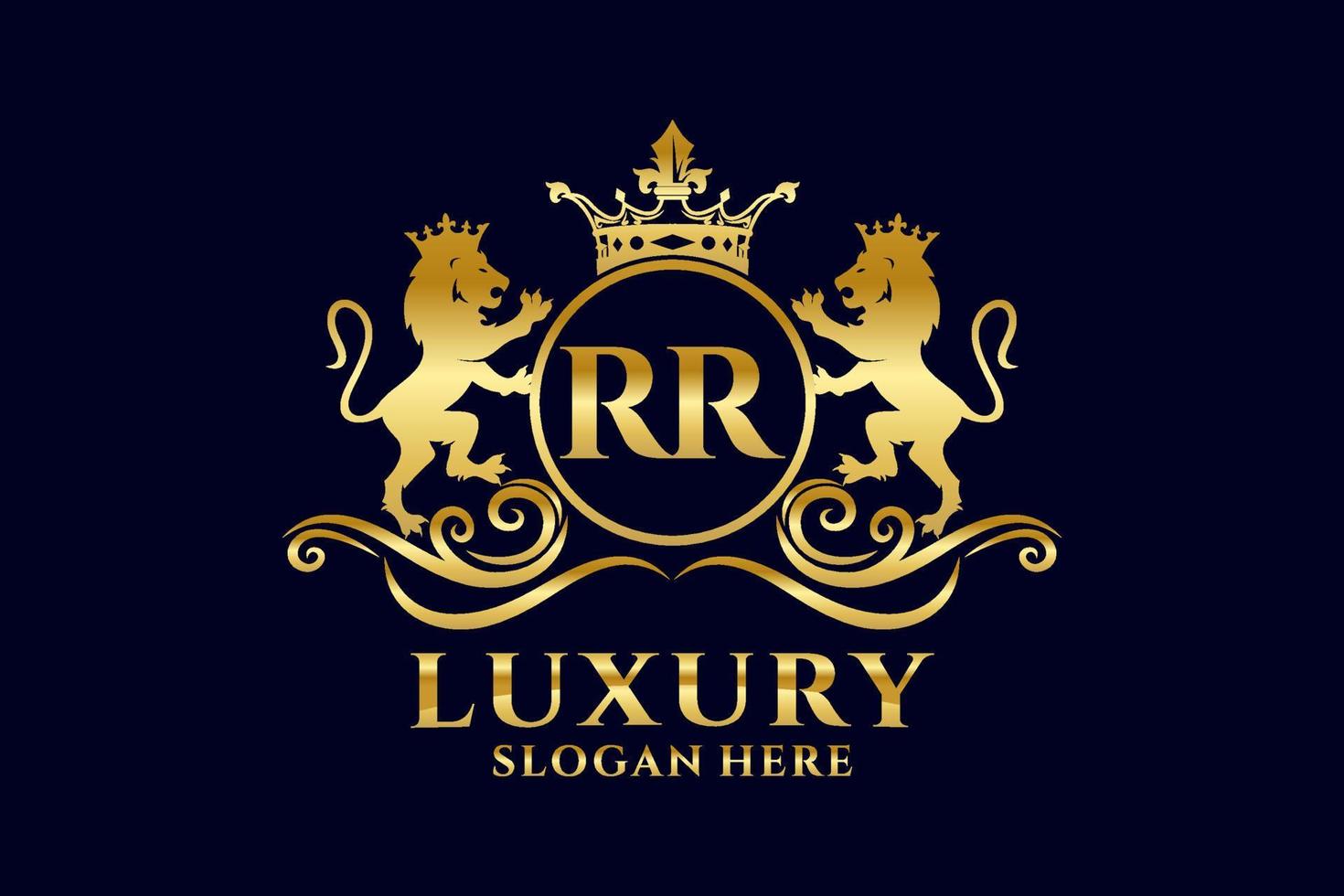 1470x980 Initial RR Letter Lion Royal Luxury Logo template in vector art for luxurious branding projects and other vector illustration