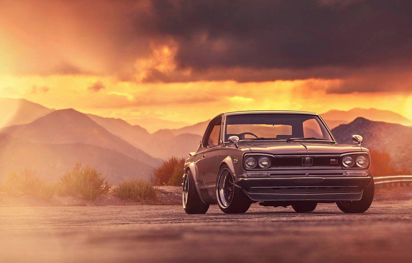 1332x850 Wallpaper Nissan, GTX, Car, Classic, Front, Sunset, Skyline, Old image for desktop, section nissan