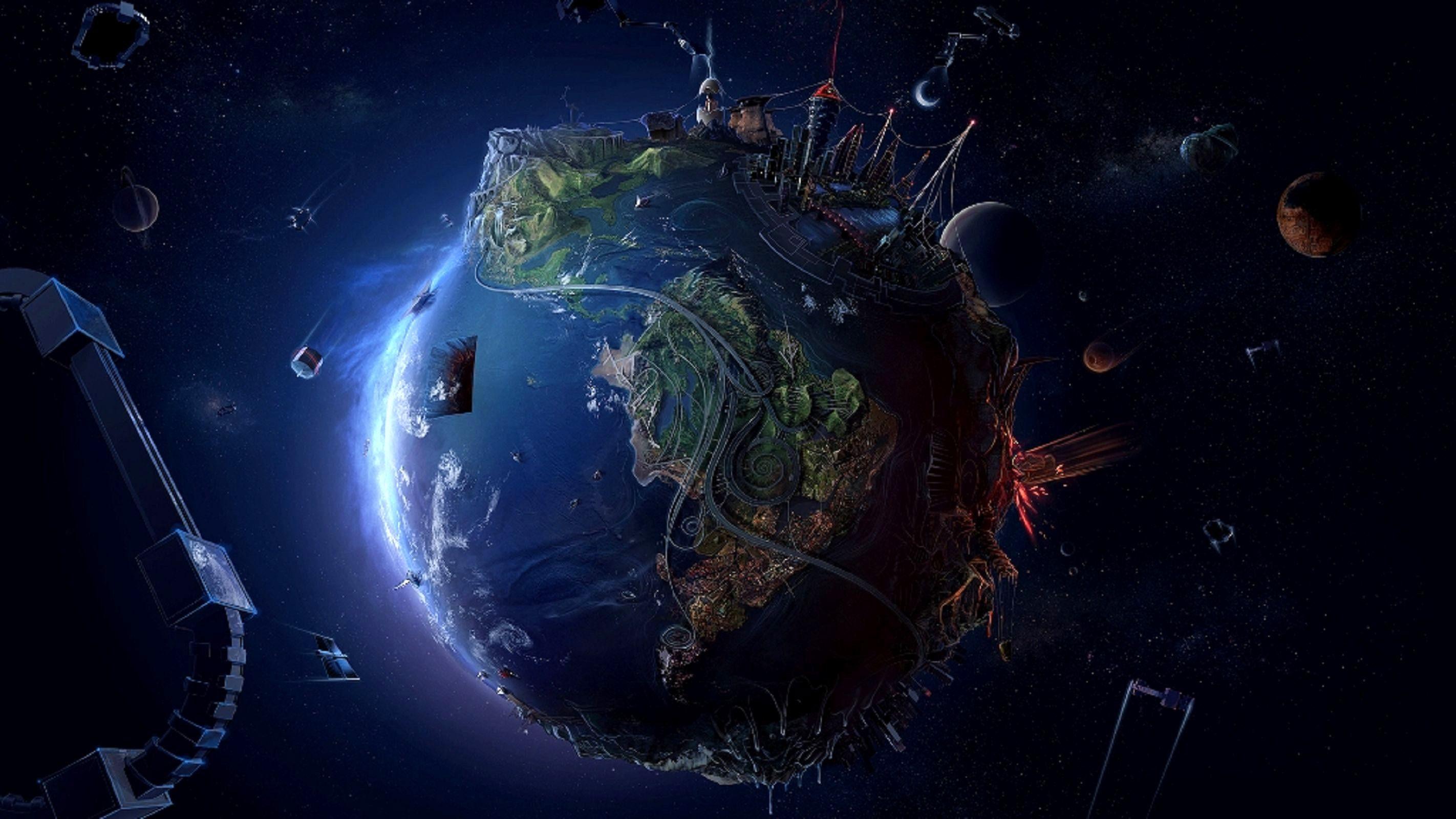 2844x1600 Weltraum Kunst HD Wallpaper Hintergründe