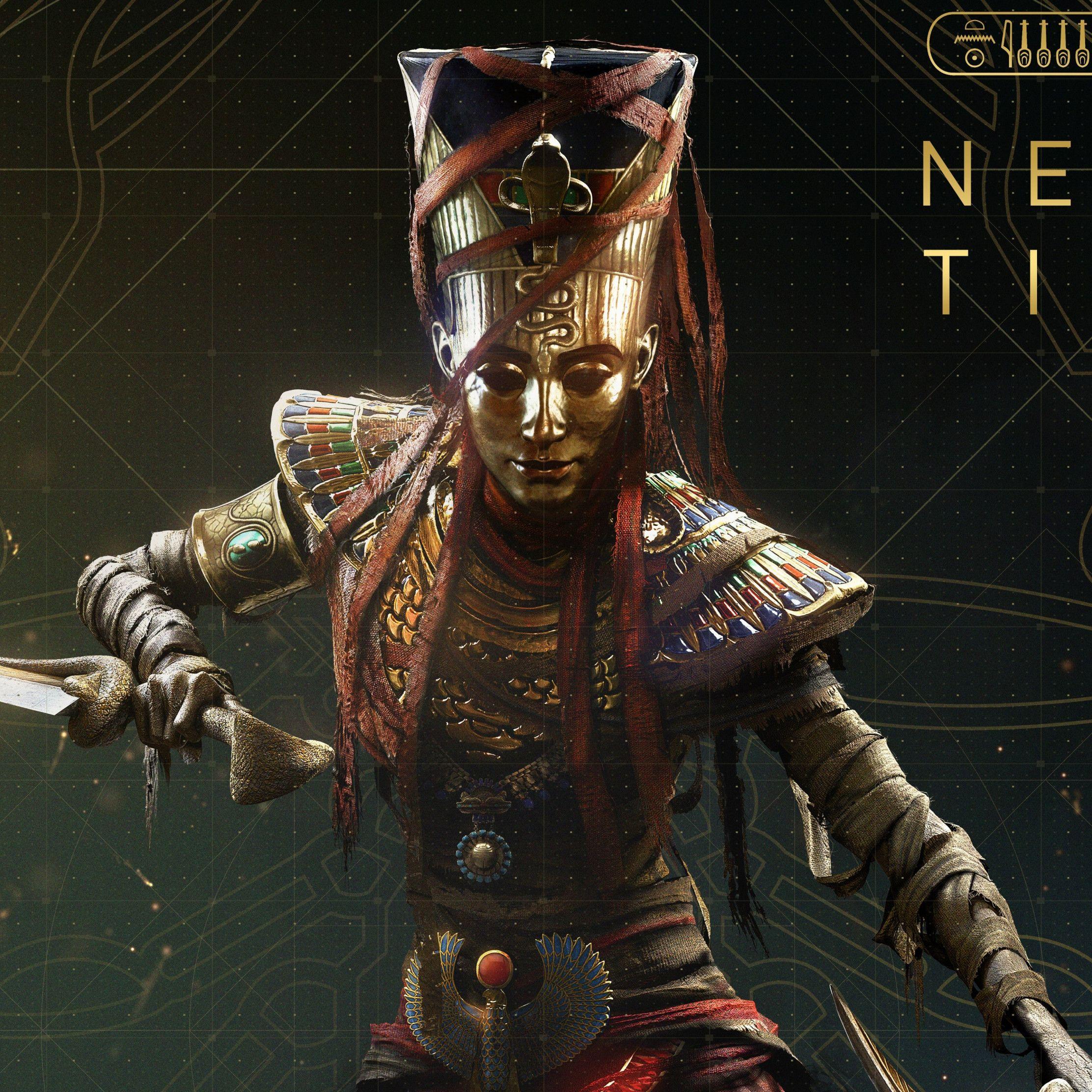 2224x2224 Download wallpaper: Nefertiti from Assassin's Creed Origins 2224x2224