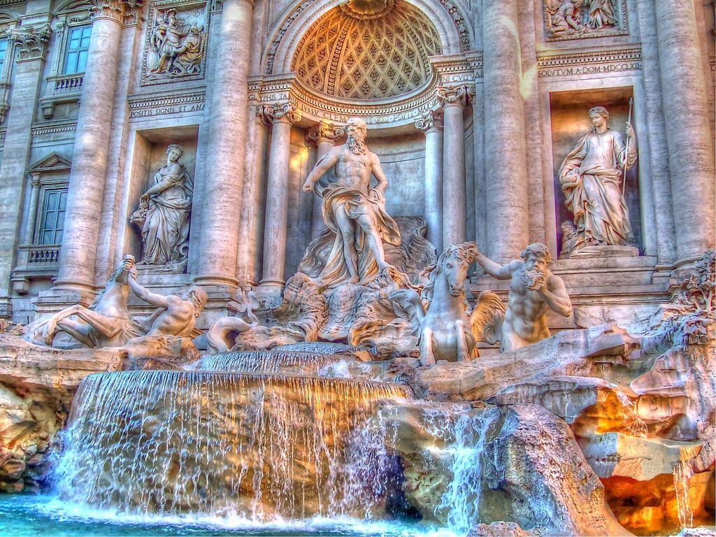 1024x768 Trevi Fountain Wallpaper