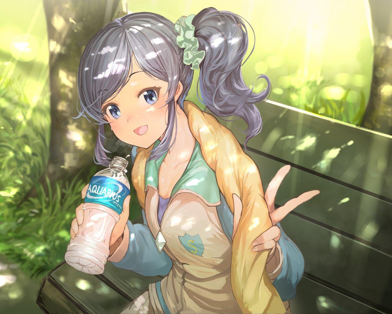 1280x1024 Desktop Wallpaper Aoi Kiriya, Aikatsu, Anime Girl, Cute, Drinking Water, HD Image, Picture, Background, U Qz