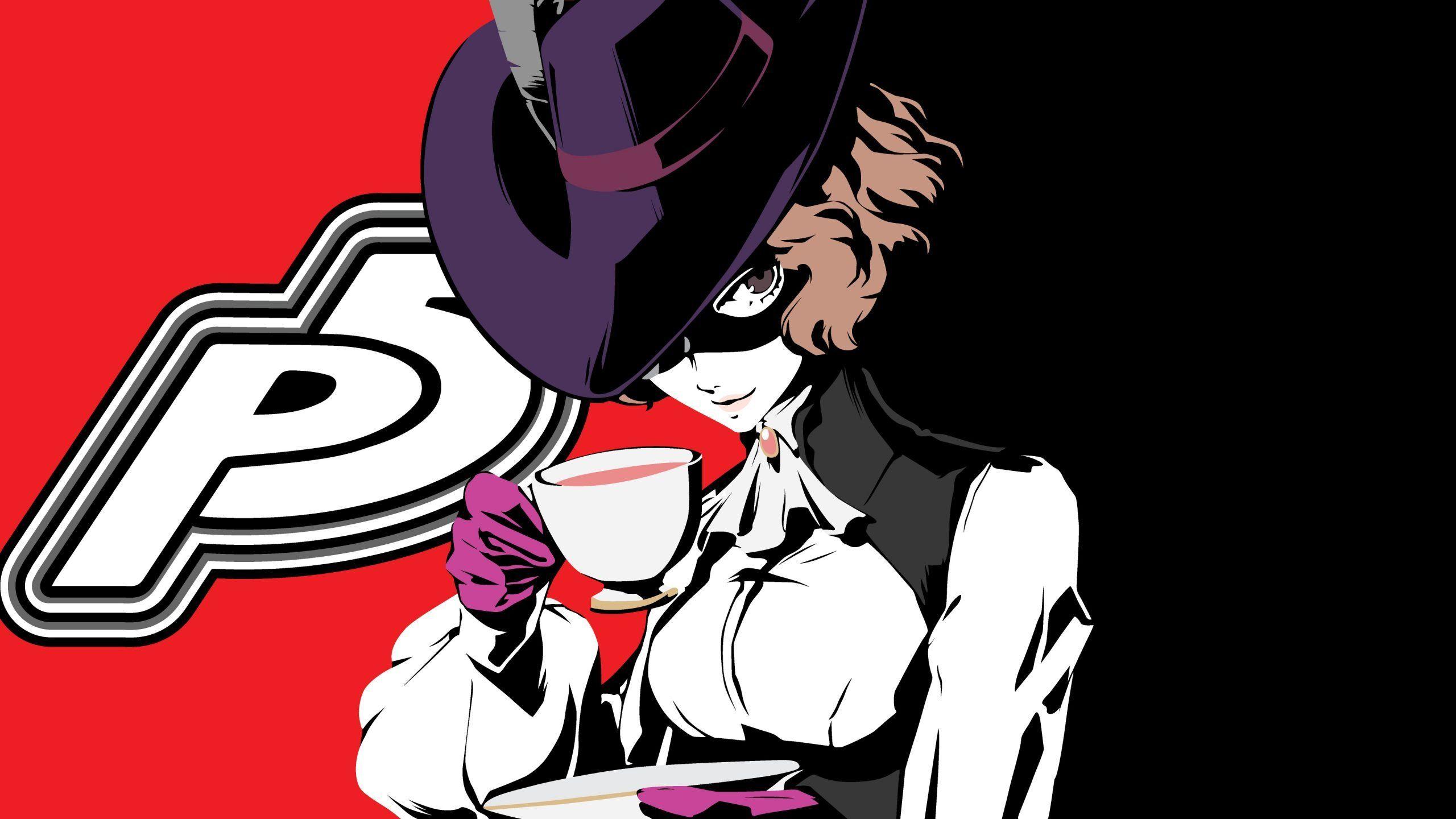2560x1440 Anime Girl Persona Drink 4k Wallpaper