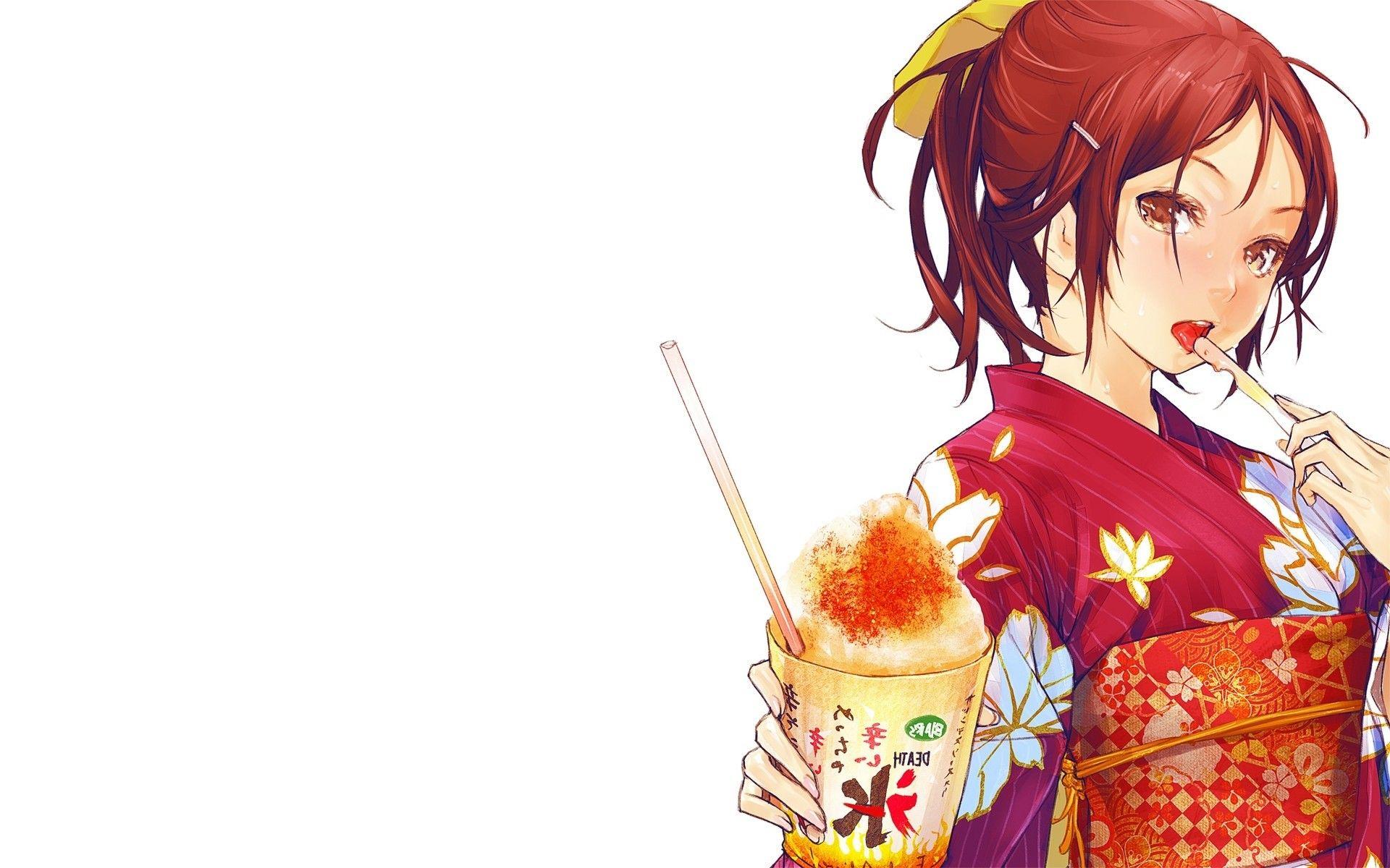 1920x1200 Anime, Girl, Drink, Appetite, Taste wallpaper