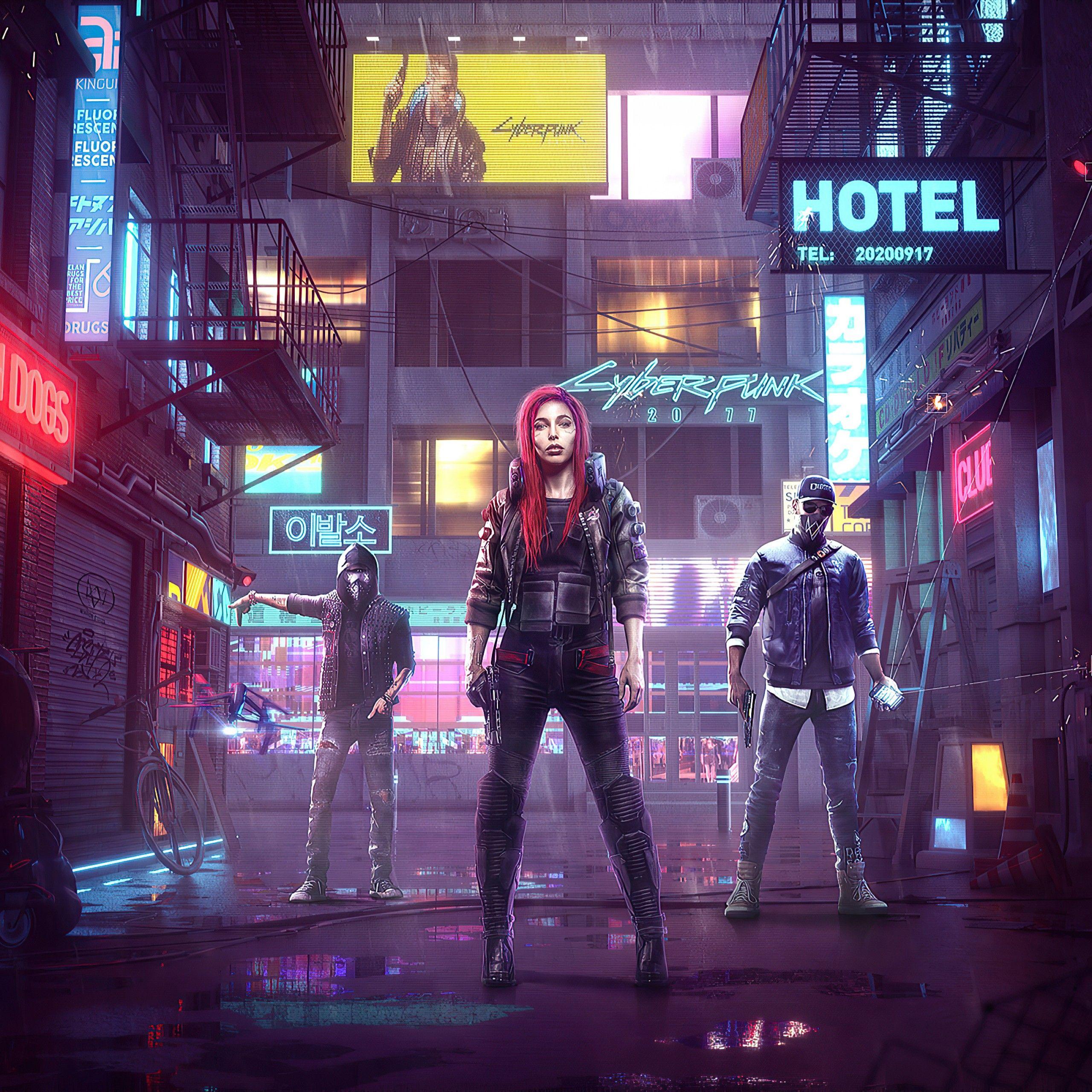 2560x2560 Cyberpunk 2077 4K Wallpaper, Watch Dogs, Crossover, Aiden Pearce, Marcus Holloway, Female V, Games
