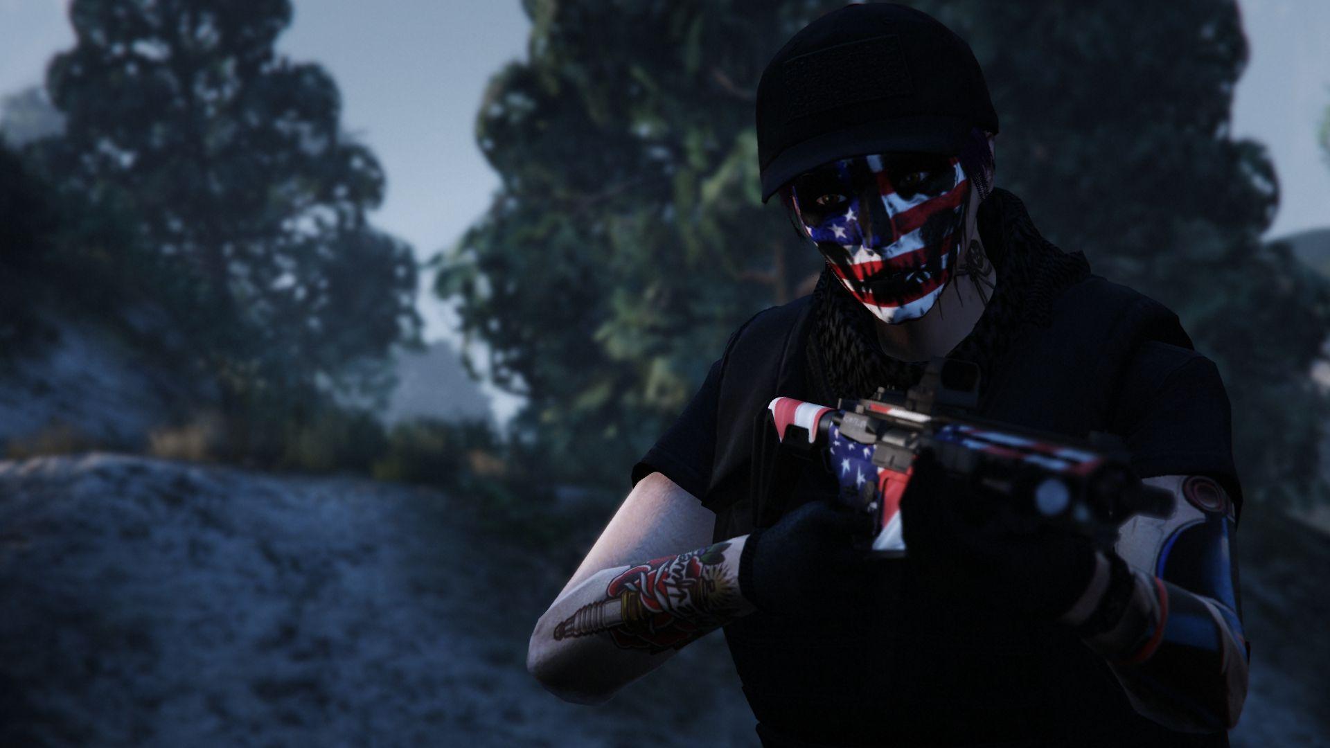 1920x1080 Don't forget to pick up the American Flag face paint! It looks badass with the skull tattoo